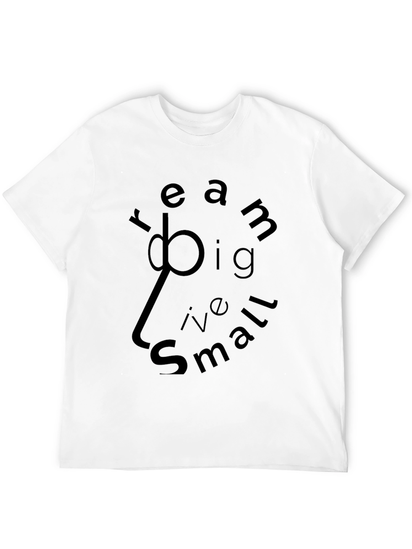 Camiseta Negra Sueña en Grande Vive en Pequeño
