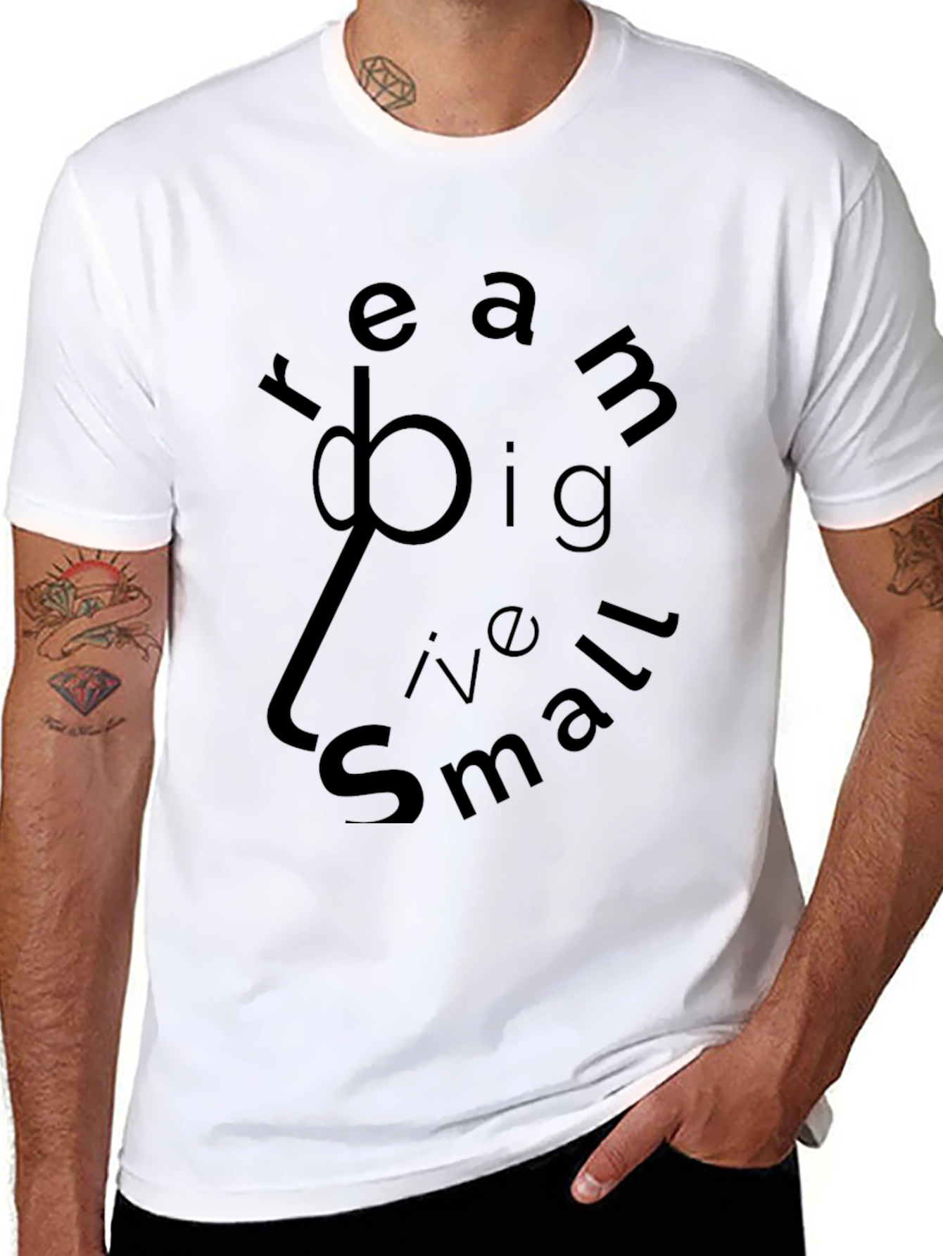 Camiseta Negra Sueña en Grande Vive en Pequeño