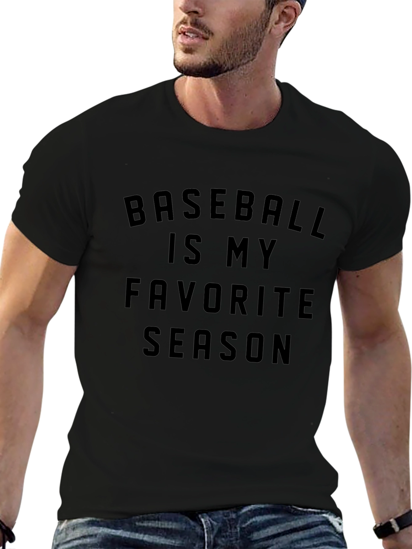 Camiseta Negra Béisbol es mi Temporada Favorita