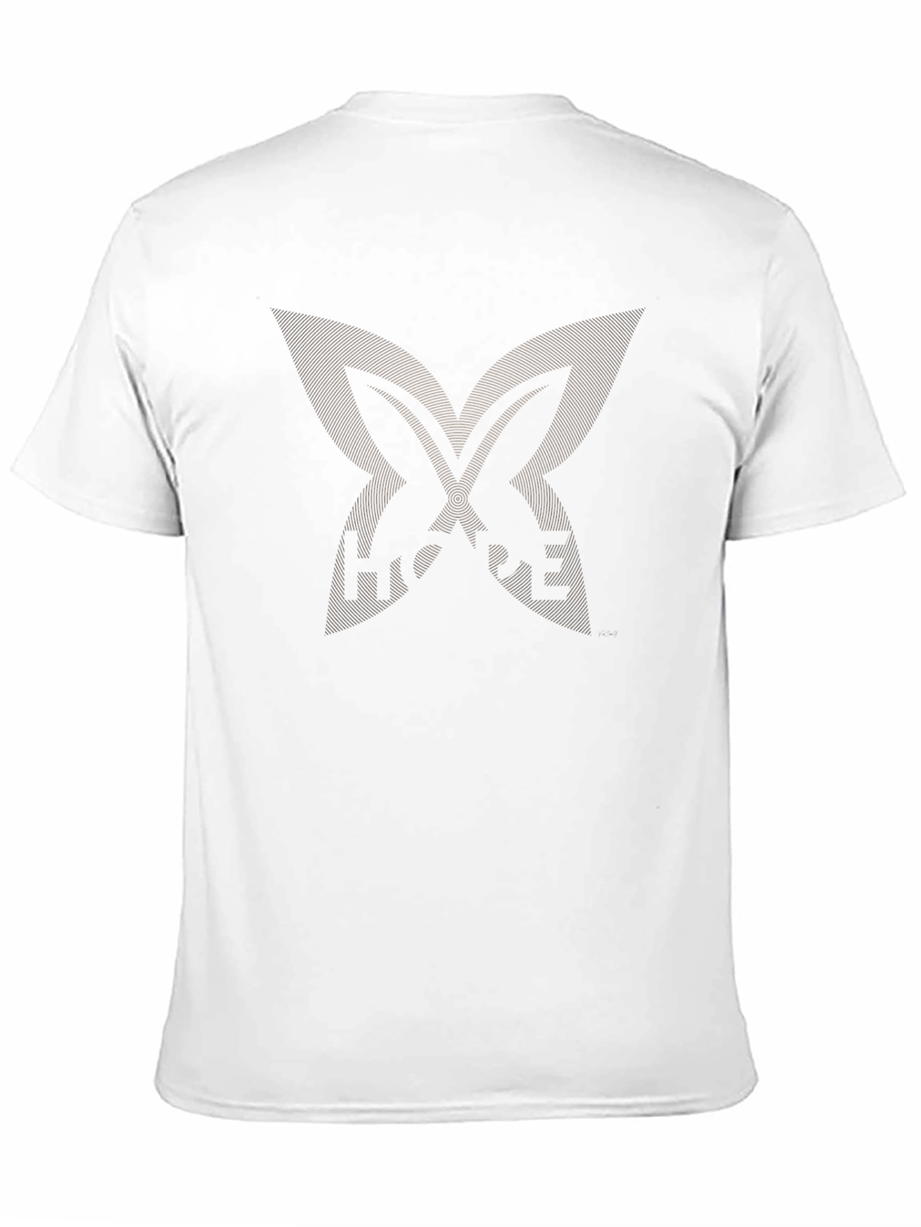 Camiseta Negra con Diseño Abstracto de Mariposa