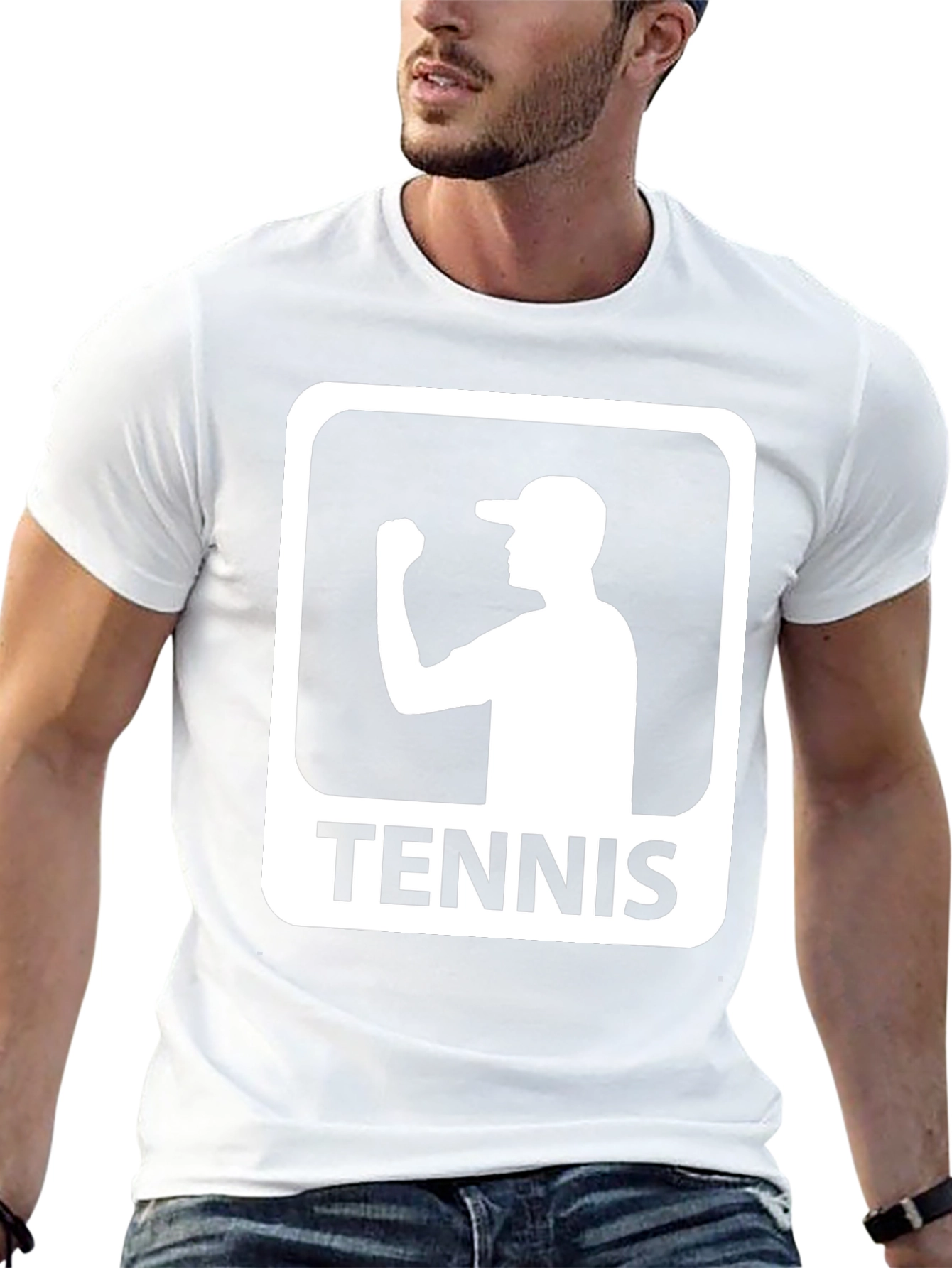 Camiseta Negra Diseño Tenis para Hombre