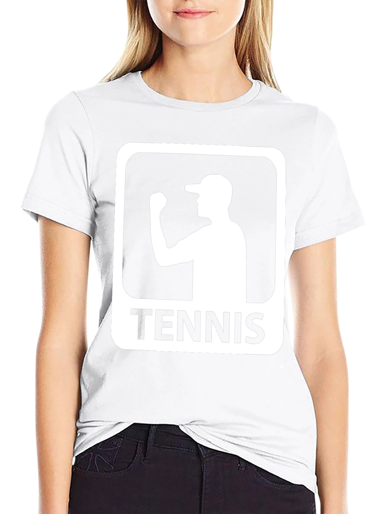 Camiseta Negra Diseño Tenis para Hombre