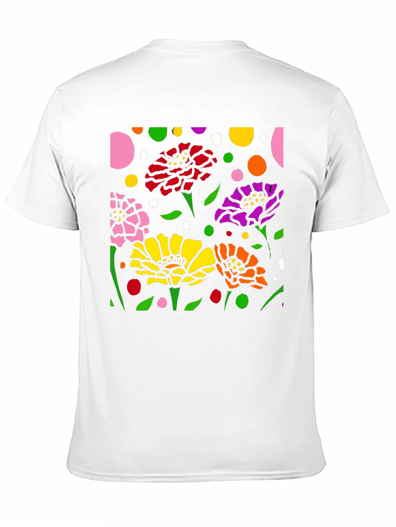 Camiseta Negra con Diseño Floral Abstracto