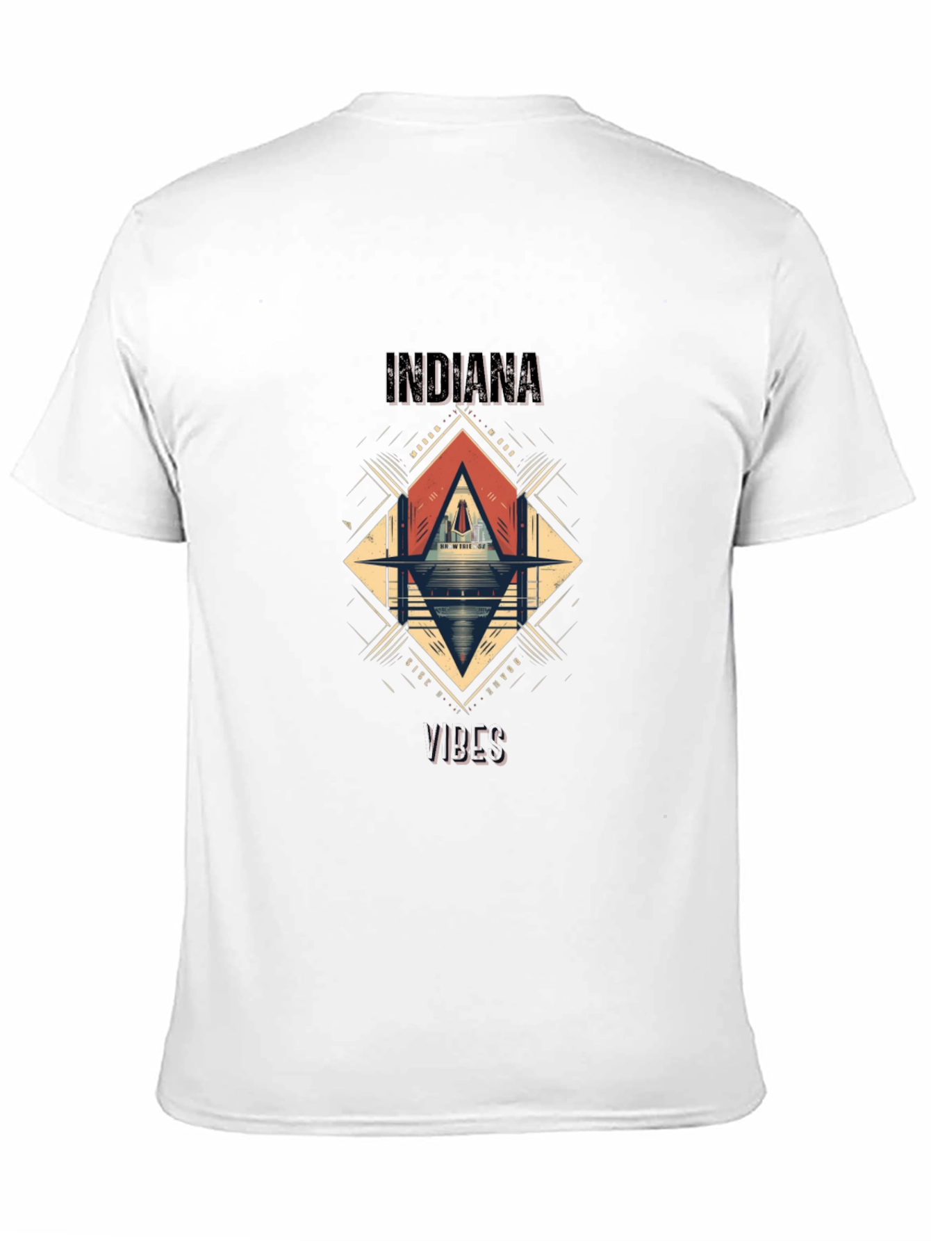 Camiseta Indiana Vibes Hombre Negra Diseño Gráfico