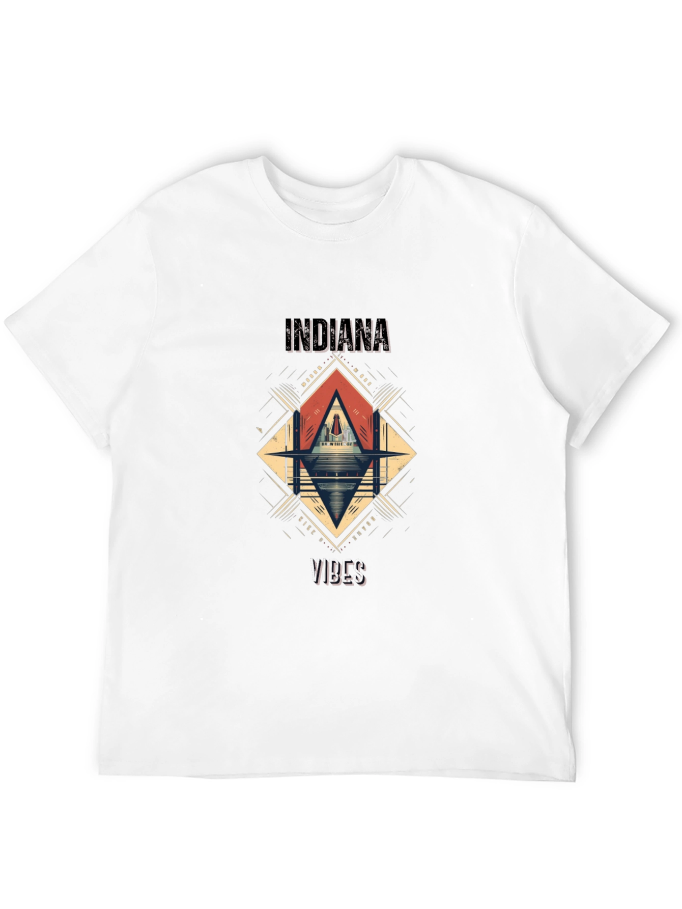 Camiseta Indiana Vibes Hombre Negra Diseño Gráfico