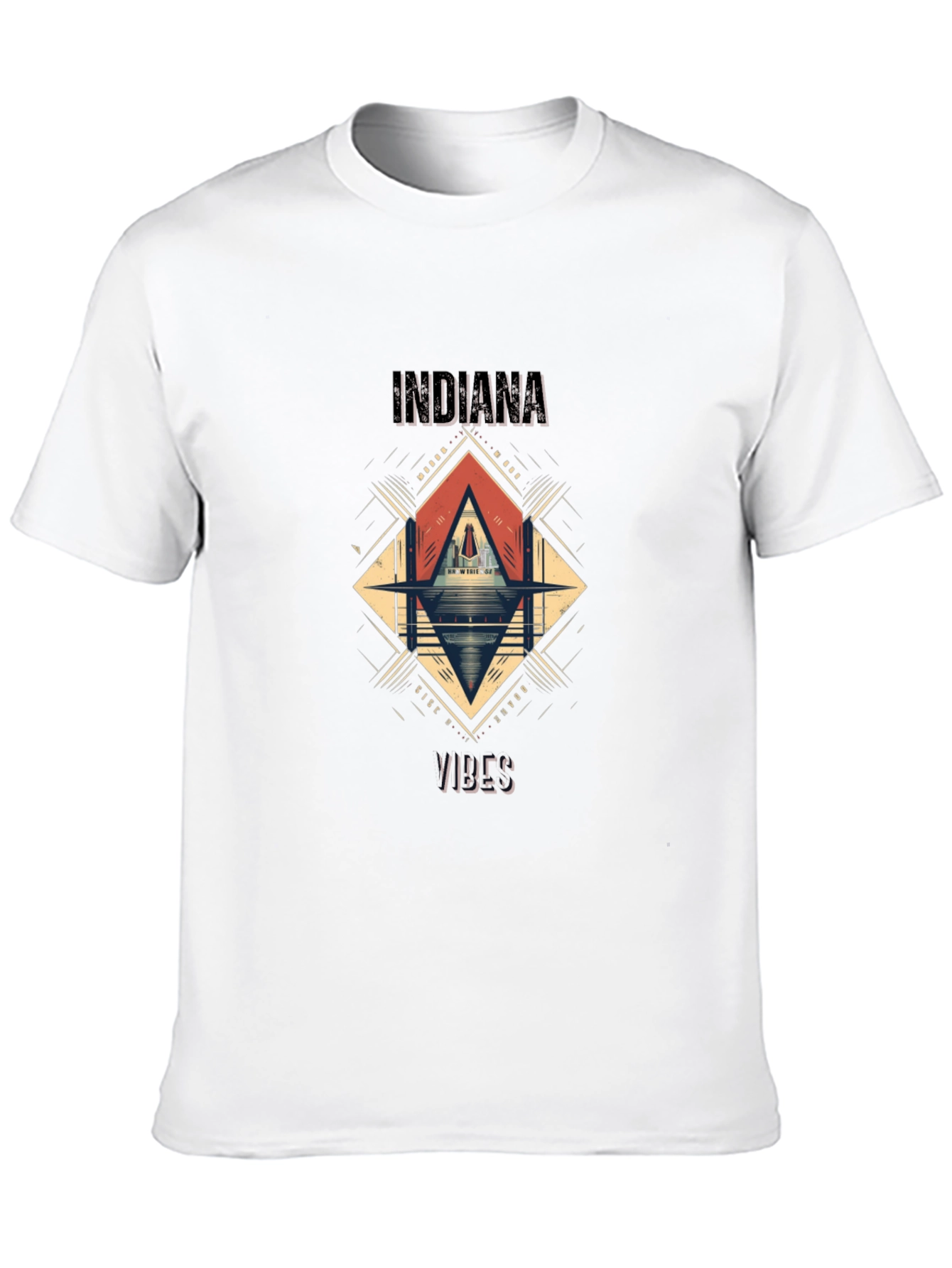 Camiseta Indiana Vibes Hombre Negra Diseño Gráfico