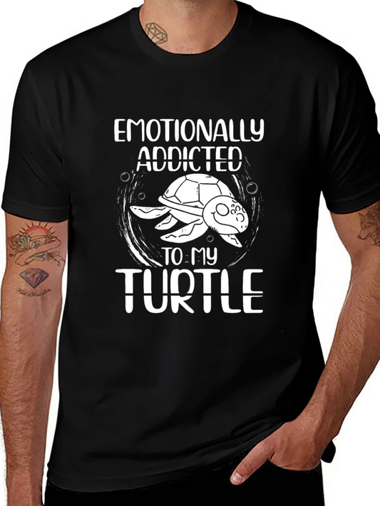 Camiseta Negra: Adicto Emocionalmente a mi Tortuga