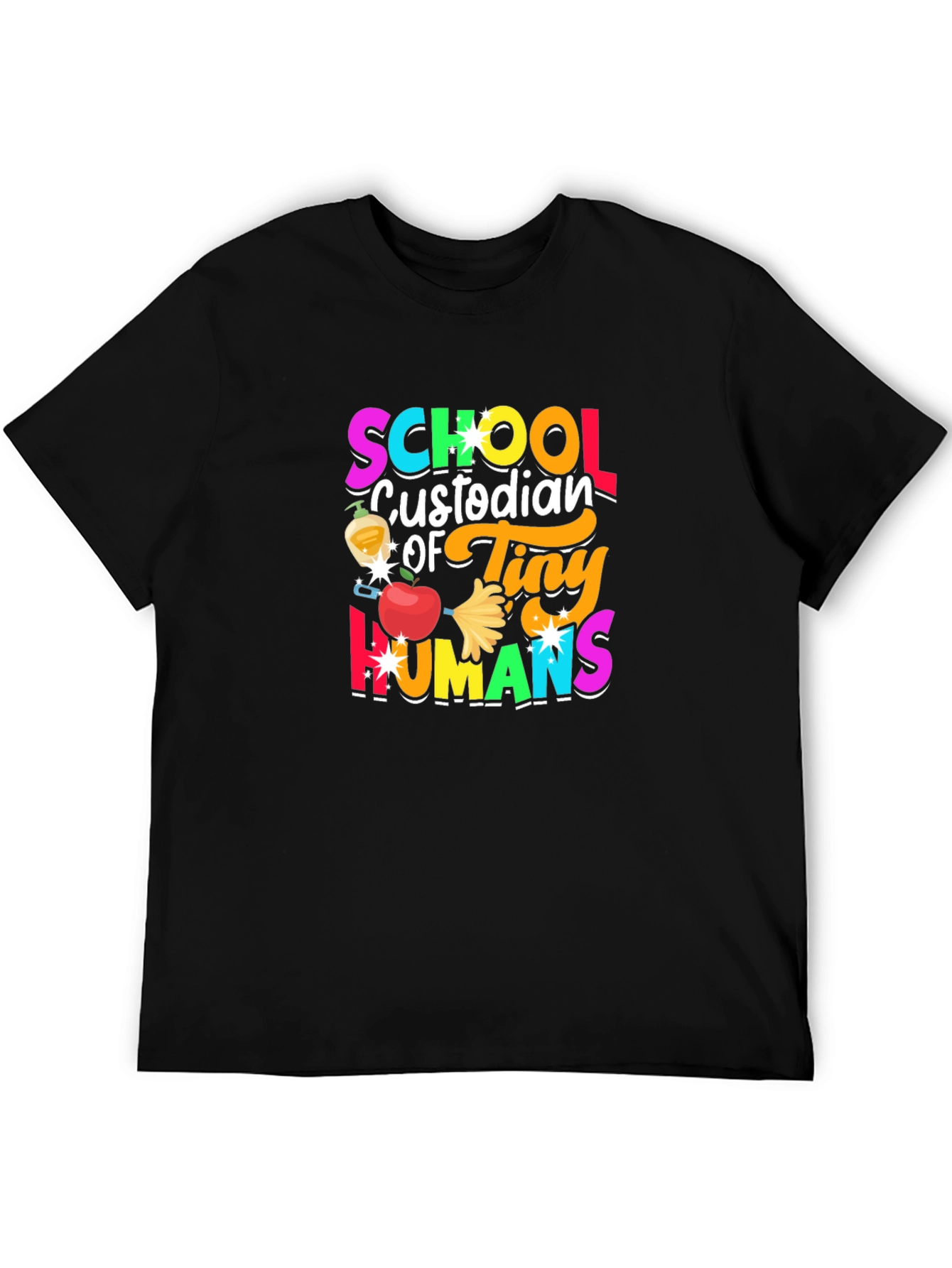 Camiseta Negra Custodio Escolar de Humanos Pequeños