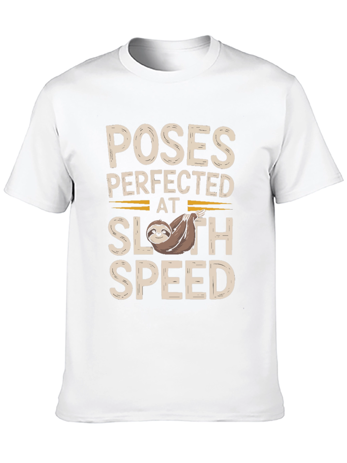Camiseta Negra con Diseño de Perezoso - Poses Perfectas