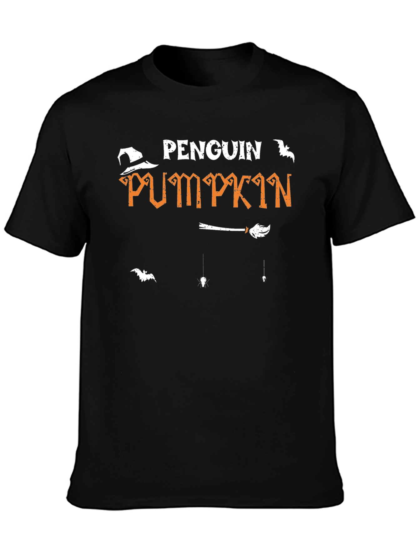 Camiseta Negra Penguin Pumpkin Halloween