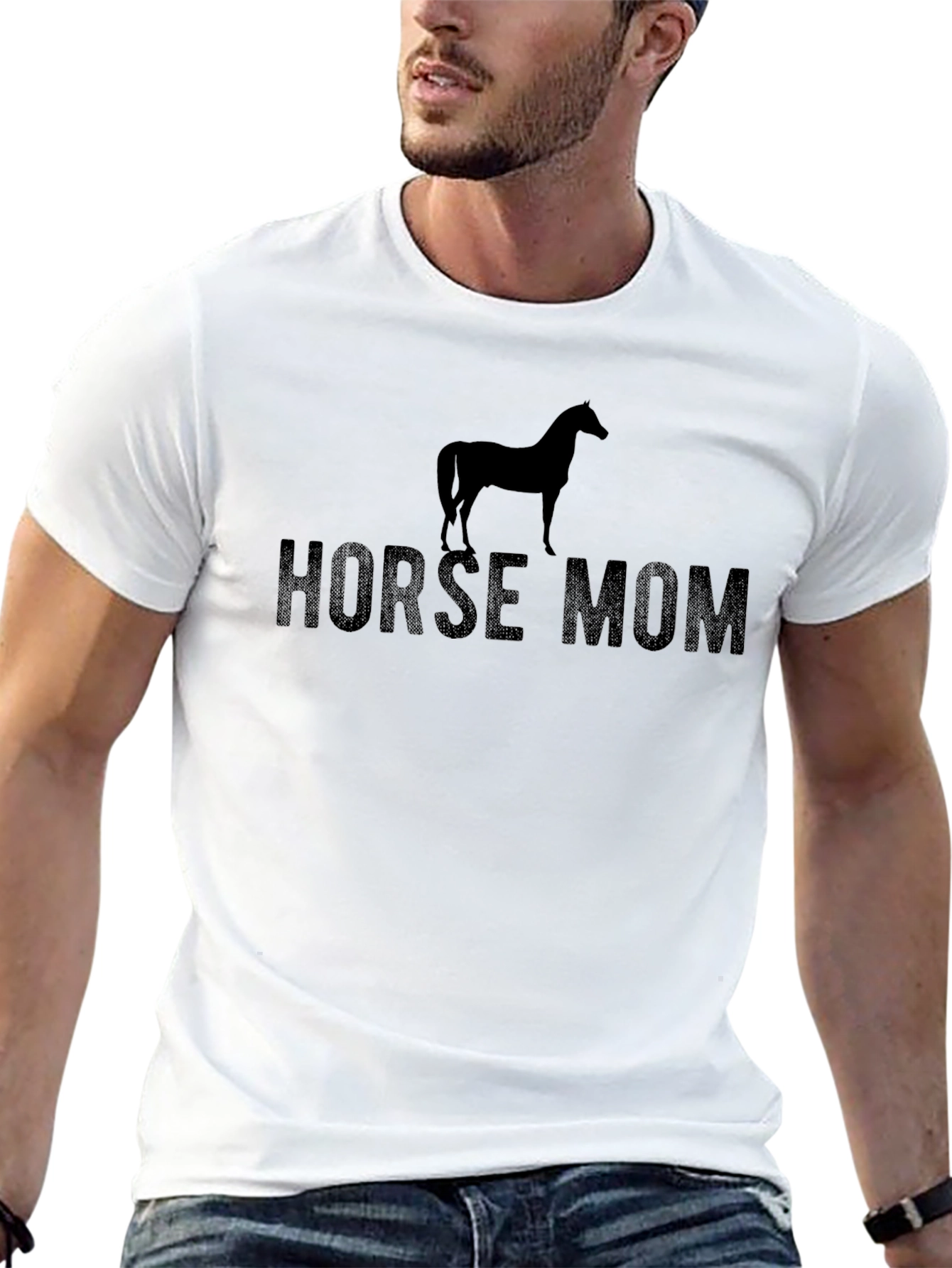 Camiseta Negra Horse Mom para Amantes de Caballos