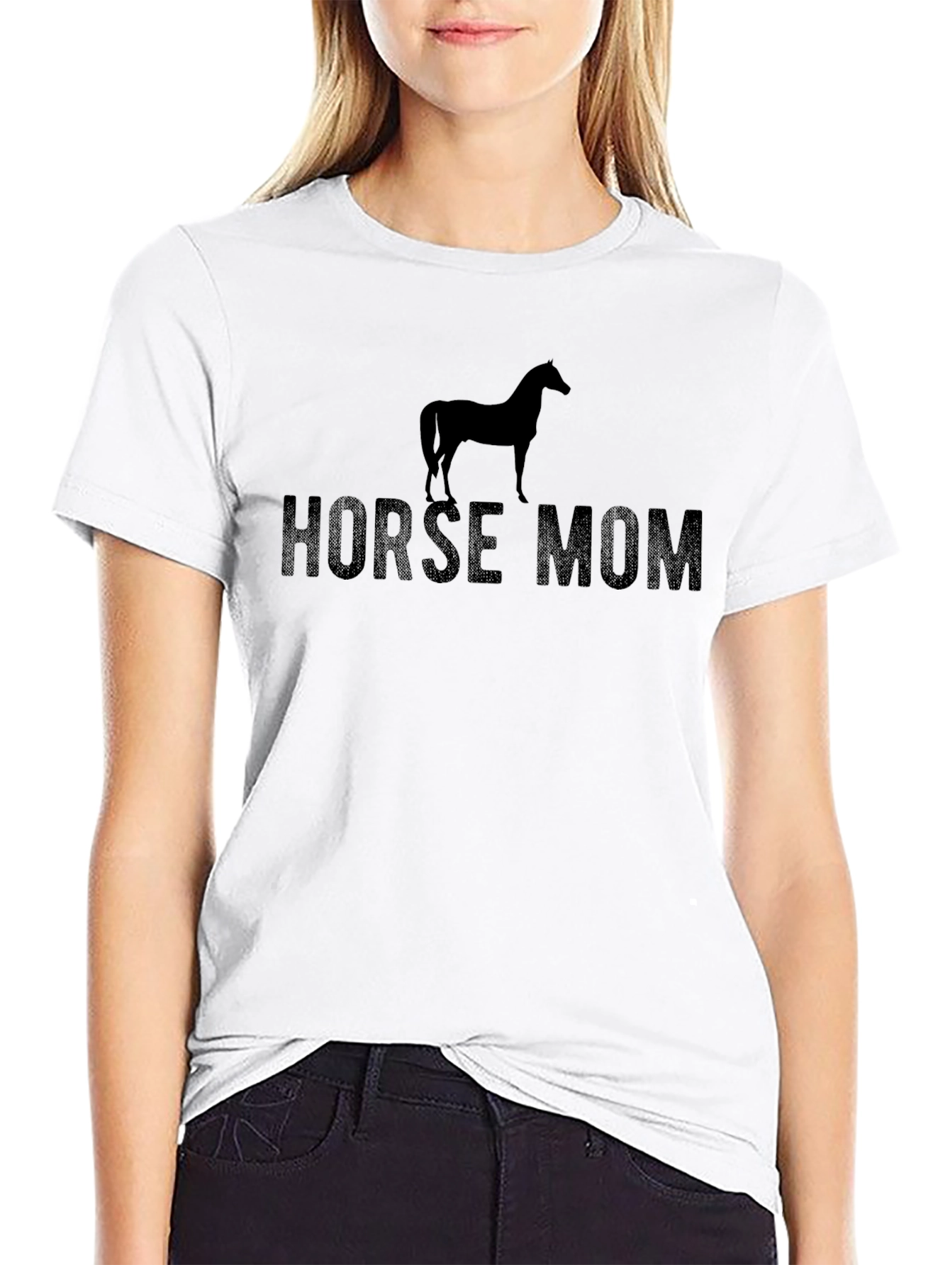 Camiseta Negra Horse Mom para Amantes de Caballos
