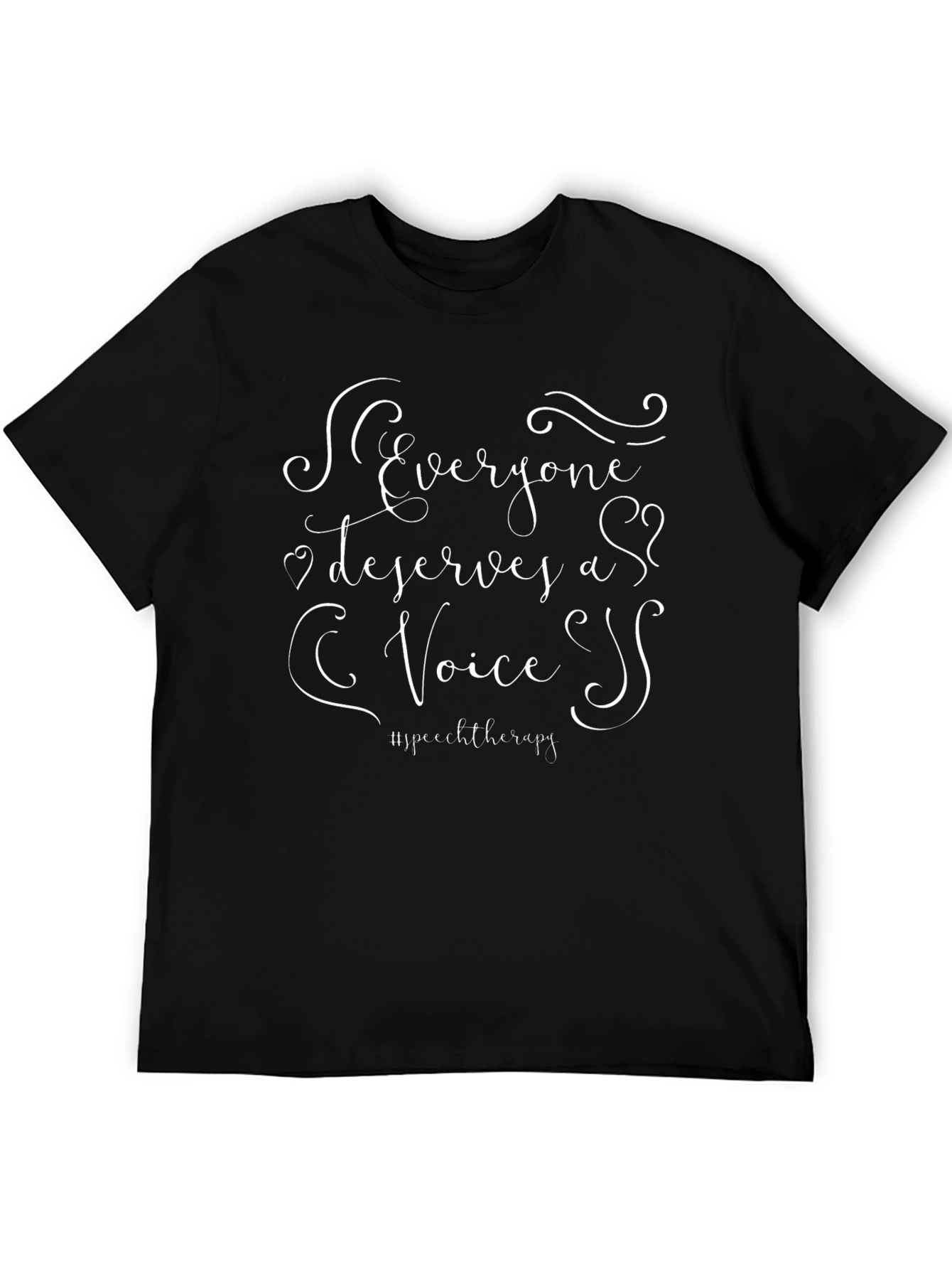 Camiseta Negra con Diseño Todos Merecen una Voz