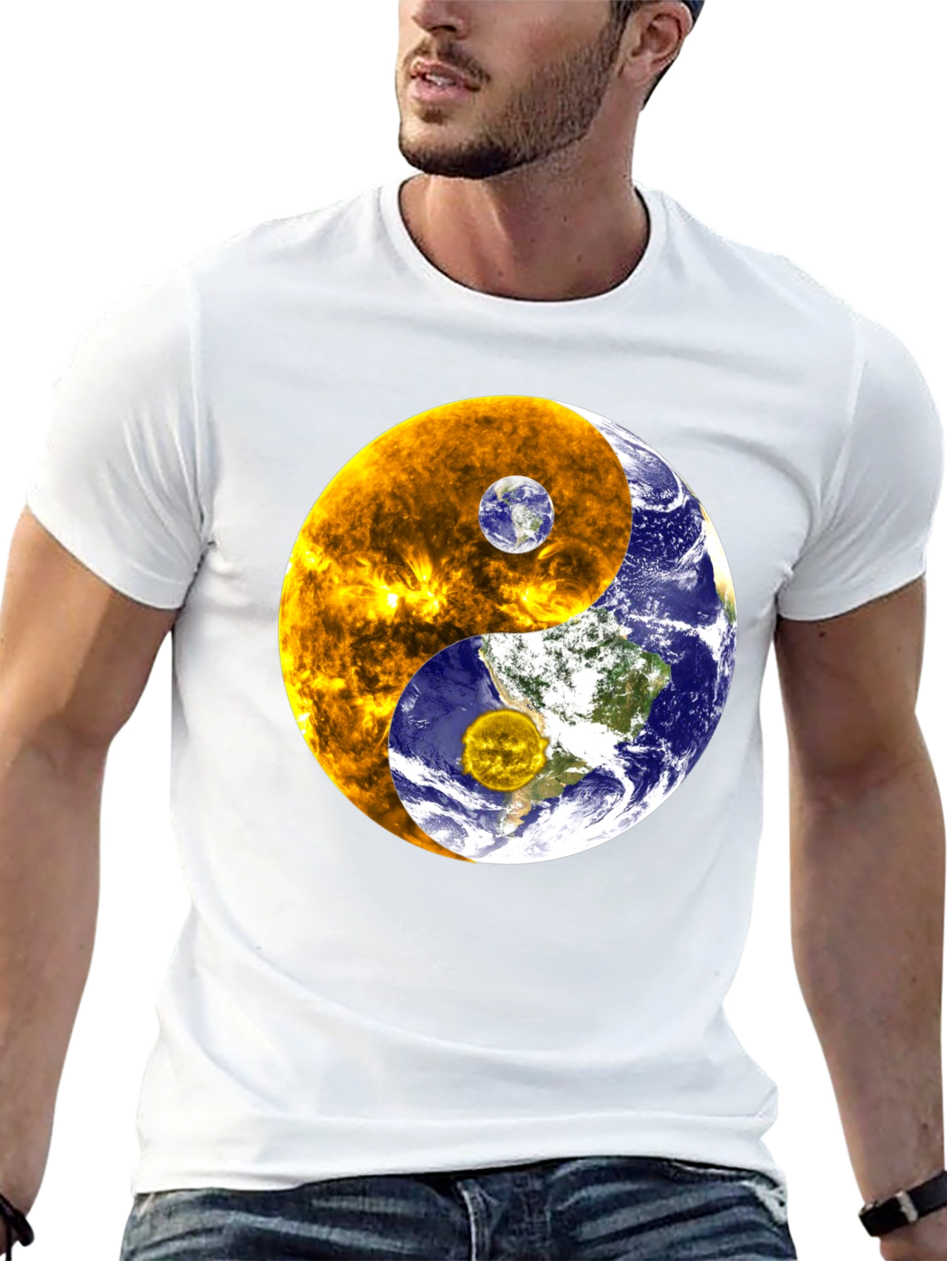 Camiseta Yin Yang Sol Tierra Universo