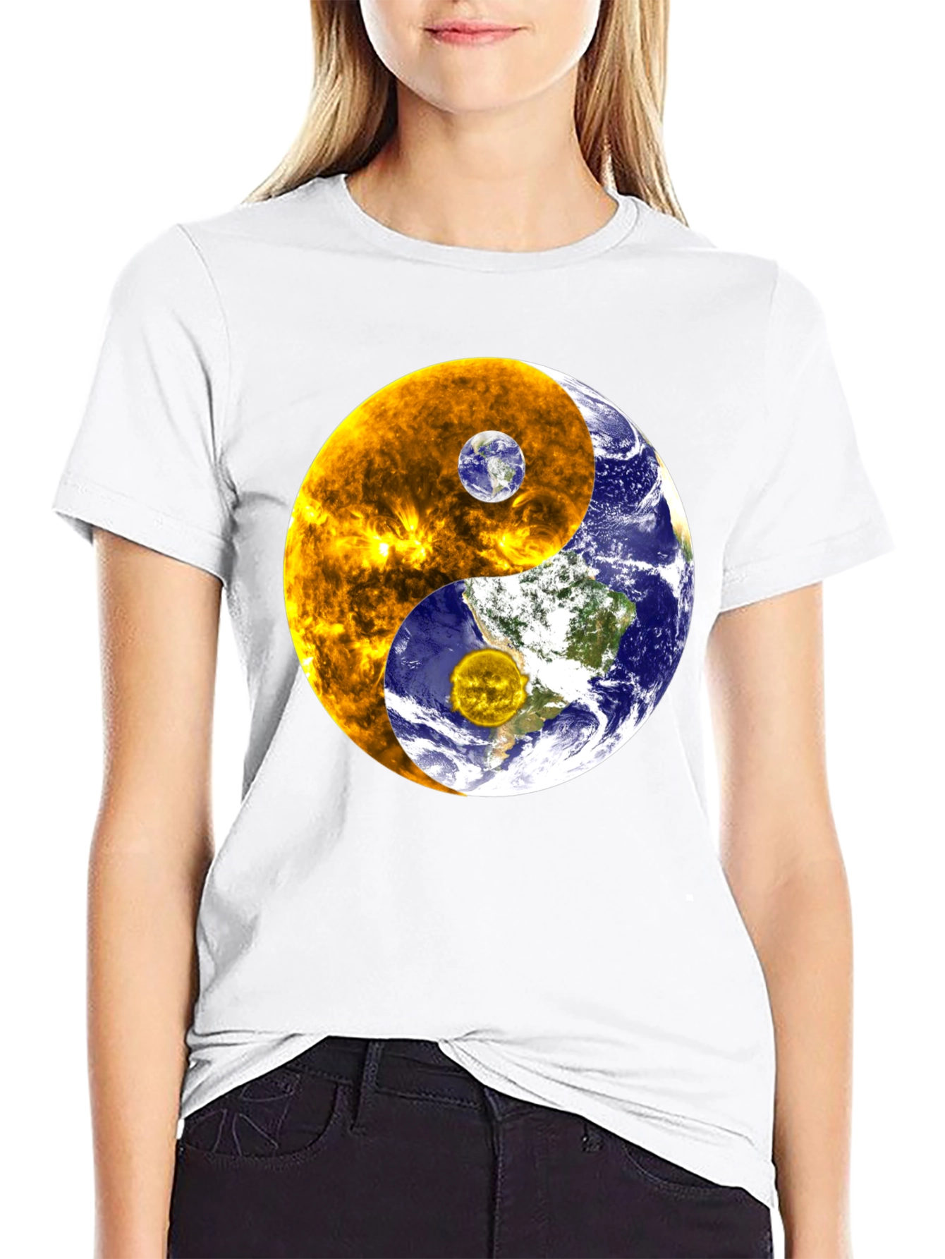 Camiseta Yin Yang Sol Tierra Universo