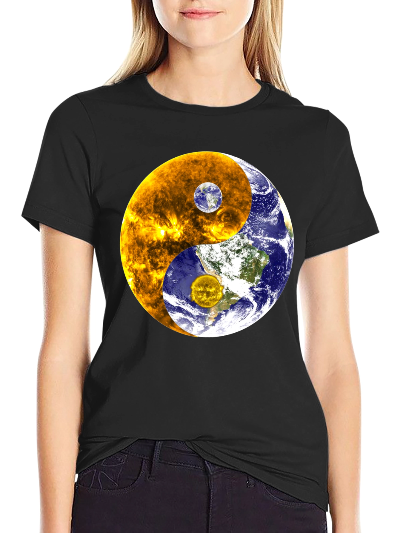 Camiseta Yin Yang Sol Tierra Universo