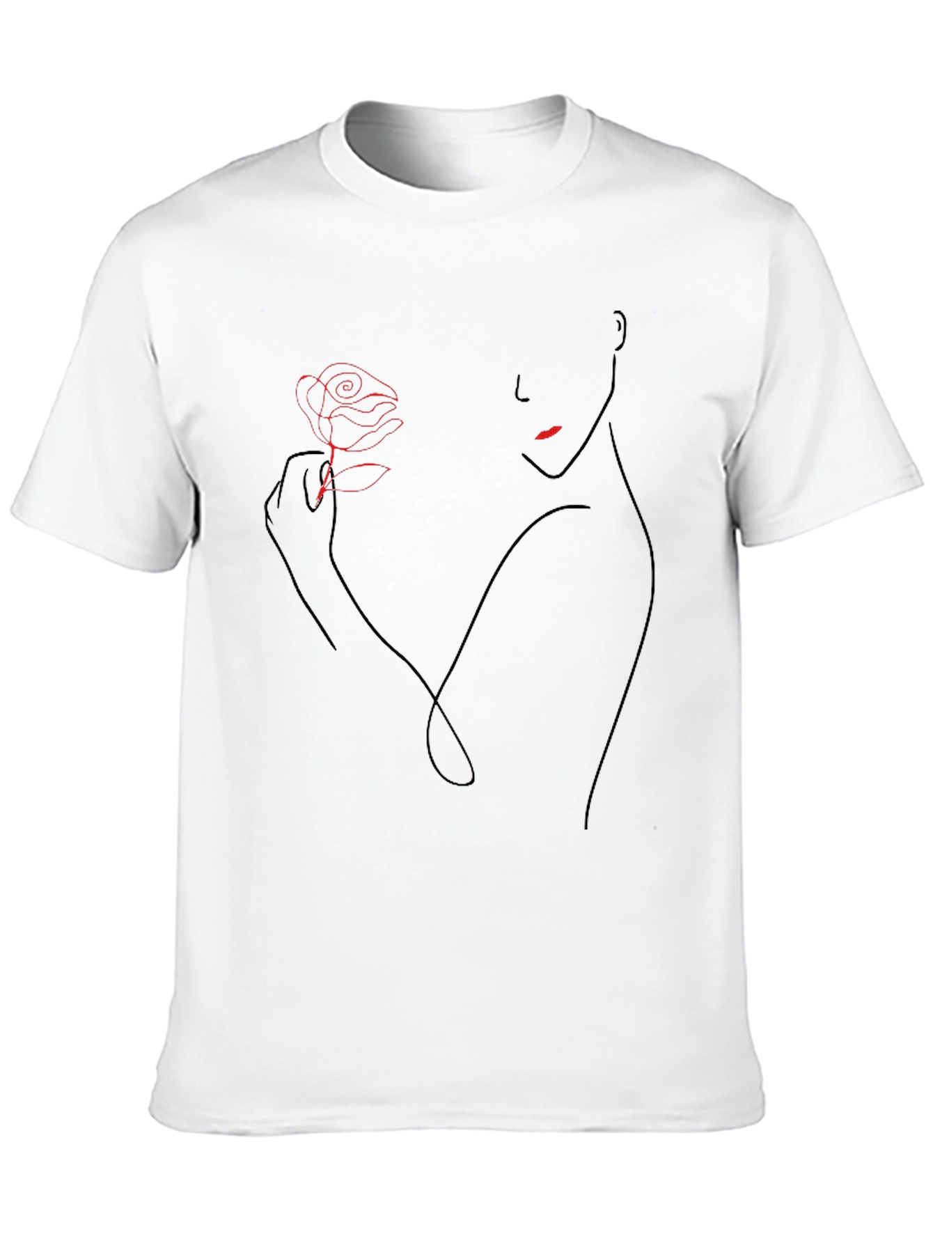 Camiseta Negra con Diseño Floral Abstracto para Hombre