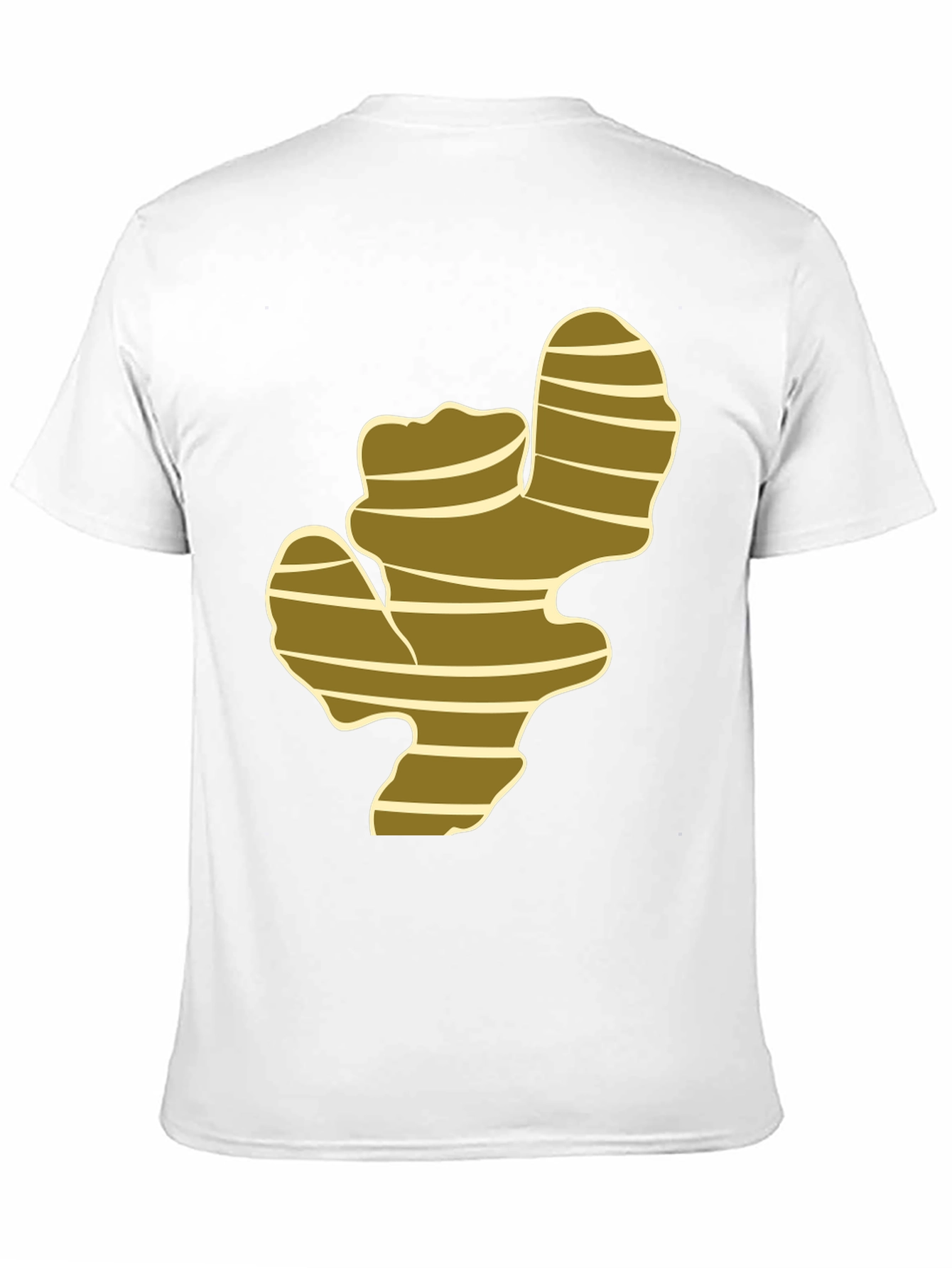 Camiseta Negra con Diseño de Raíz de Jengibre