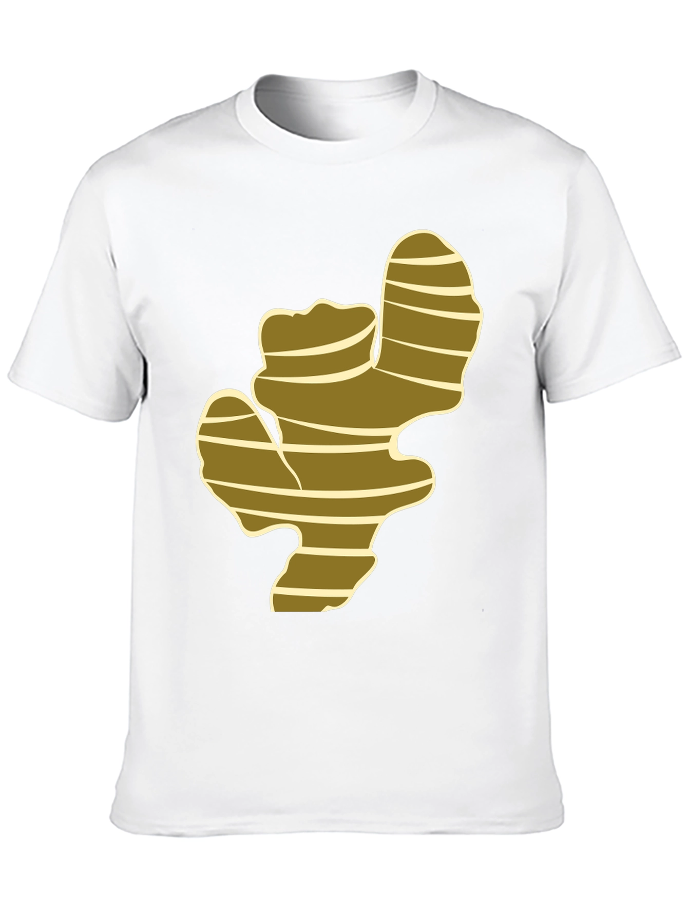 Camiseta Negra con Diseño de Raíz de Jengibre