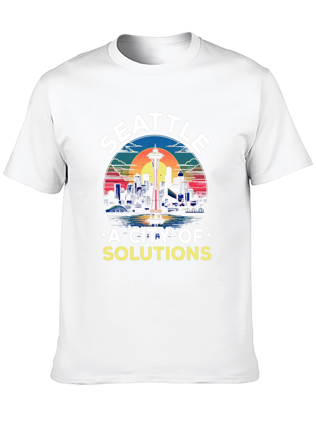 Camiseta Seattle: Ciudad de Soluciones con Diseño Retro