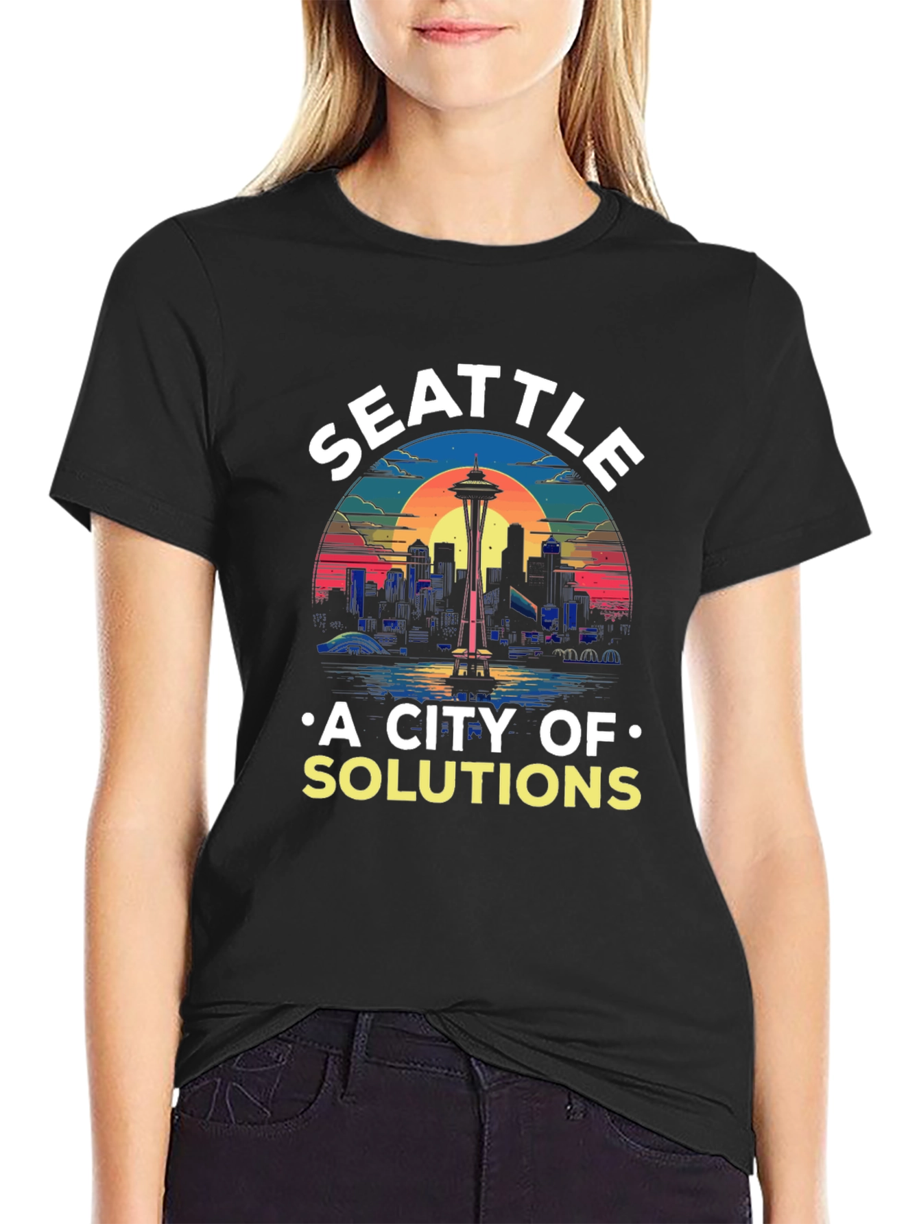Camiseta Seattle: Ciudad de Soluciones con Diseño Retro