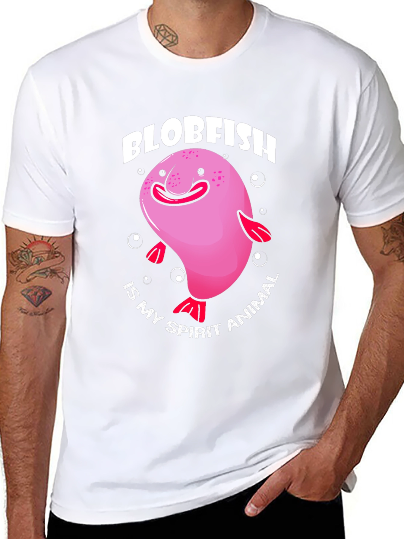 Camiseta Negra con Diseño de Pez Borrón