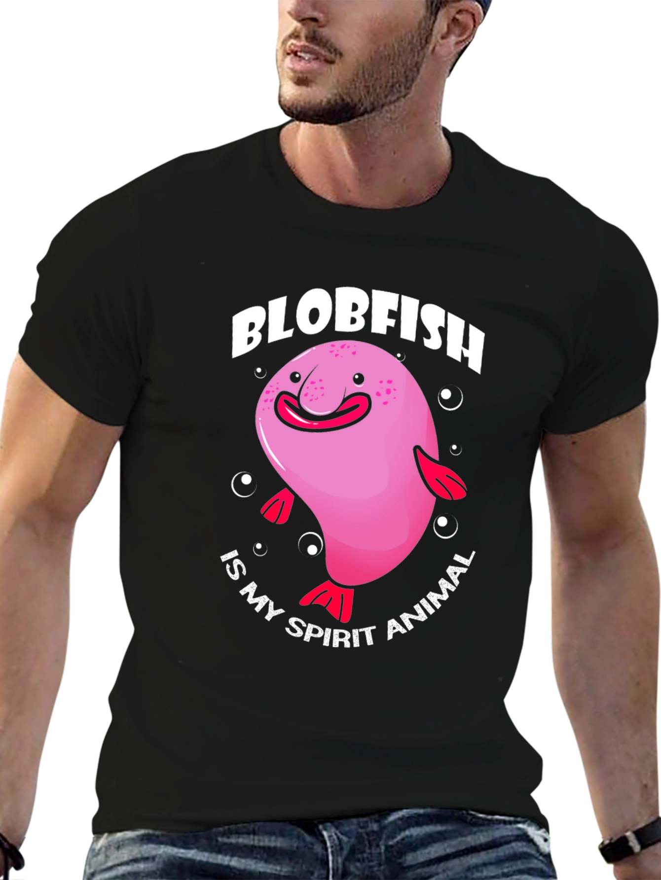 Camiseta Negra con Diseño de Pez Borrón