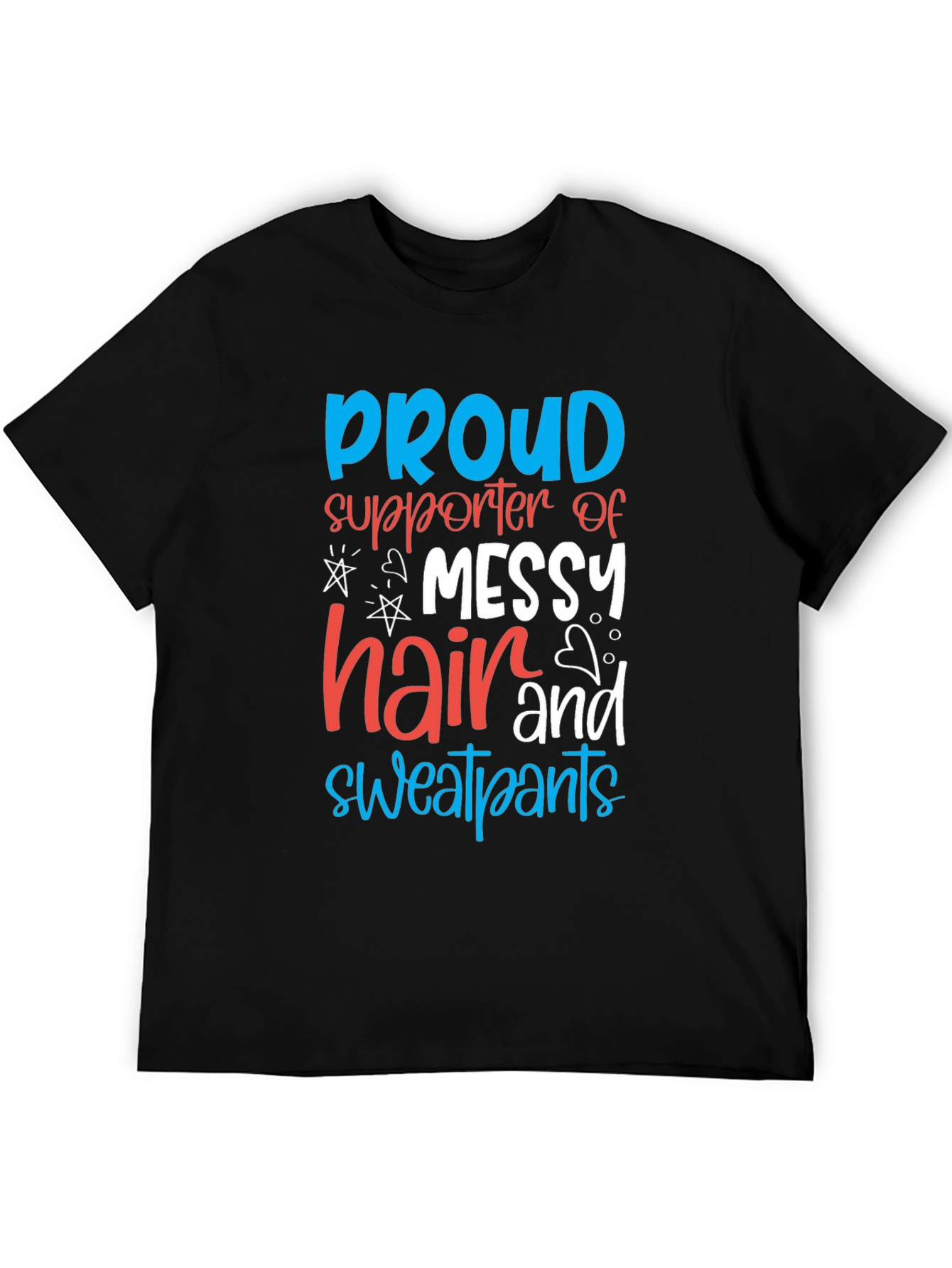 Camiseta Negra Proud Supporter Messy Hair