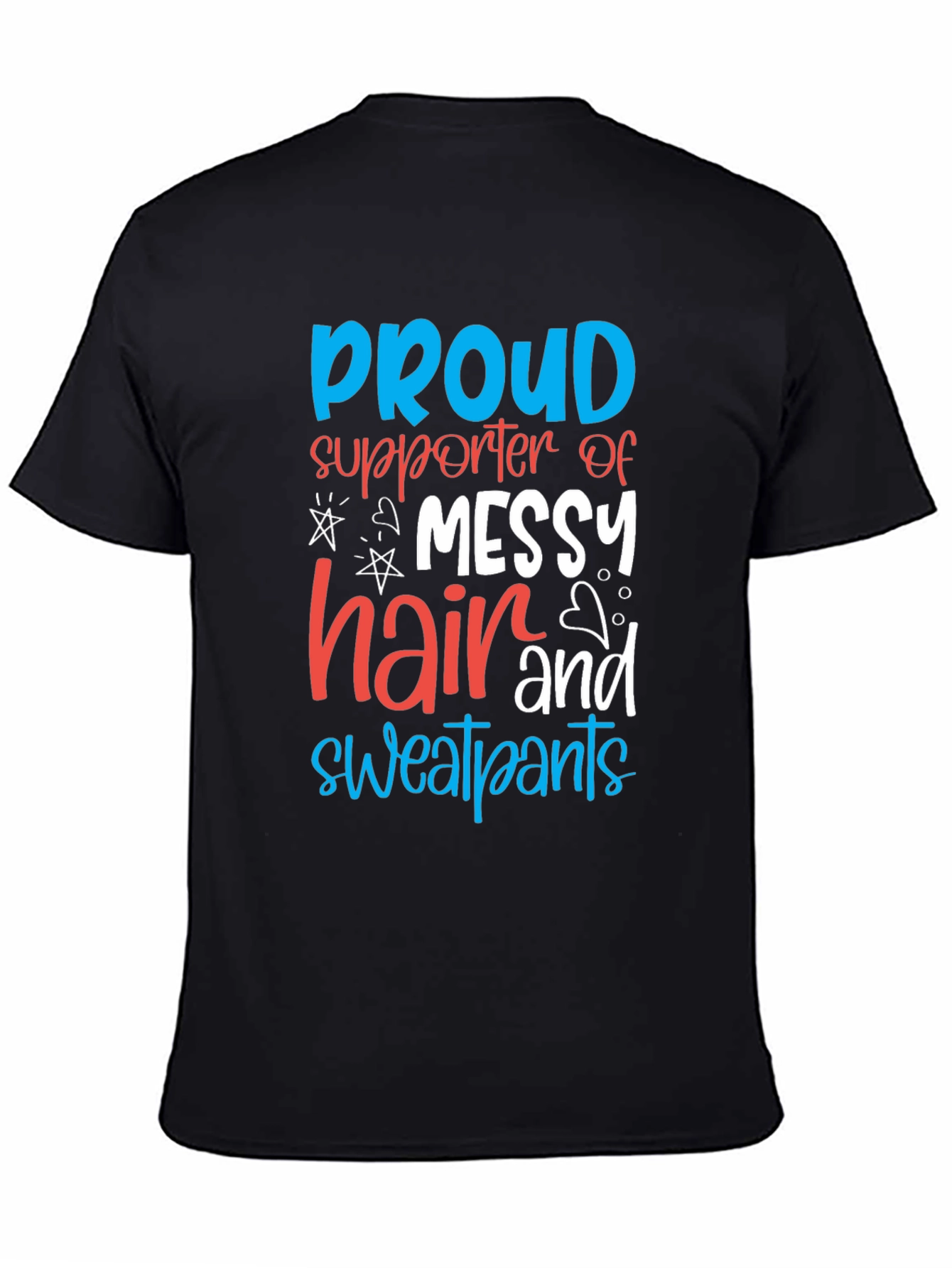 Camiseta Negra Proud Supporter Messy Hair