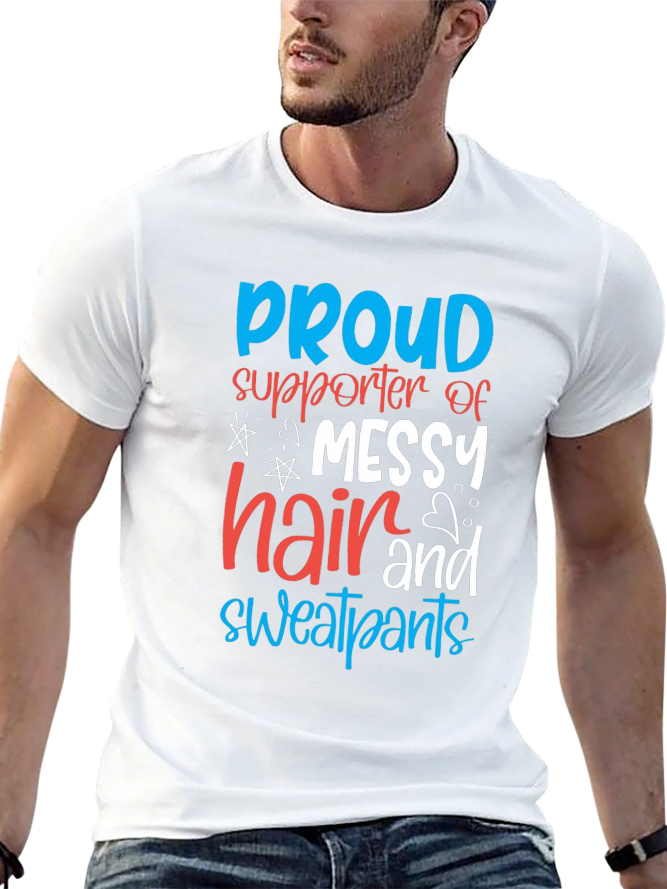 Camiseta Negra Proud Supporter Messy Hair