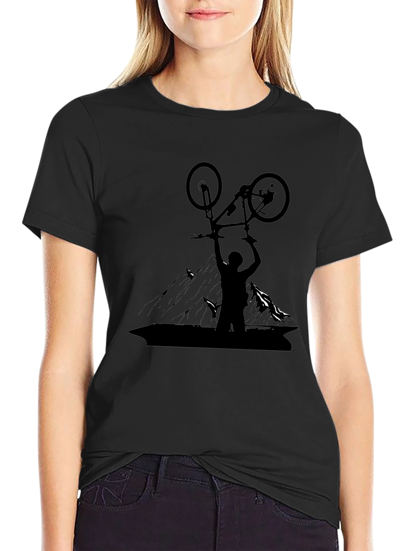 Camiseta Negra Hombre Ciclismo Montaña