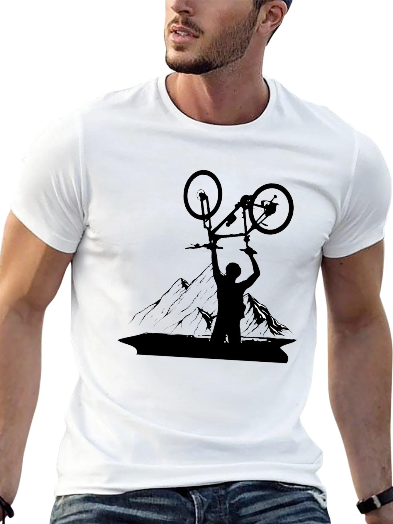 Camiseta Negra Hombre Ciclismo Montaña
