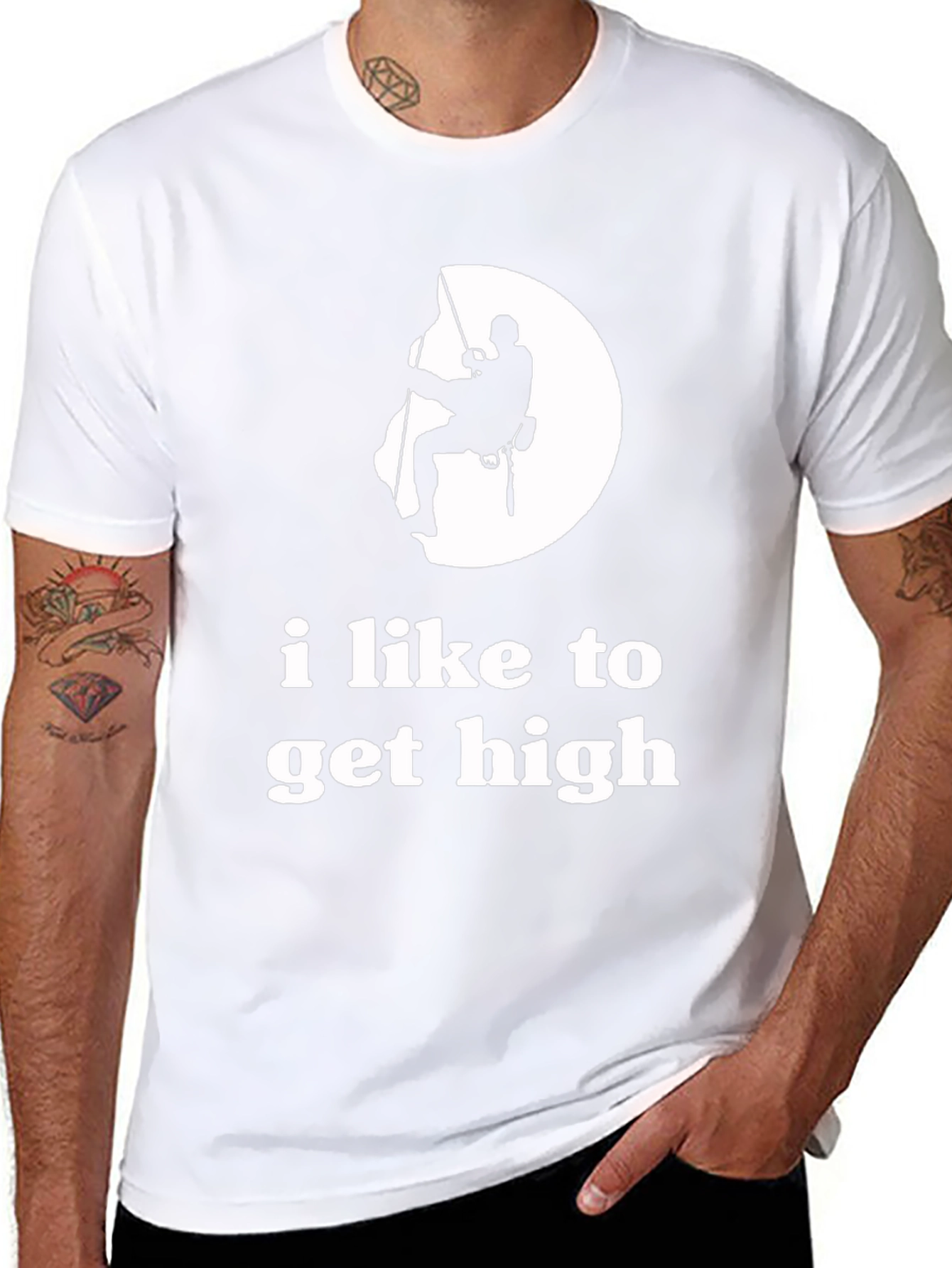 Camiseta Negra Me gusta escalar alto