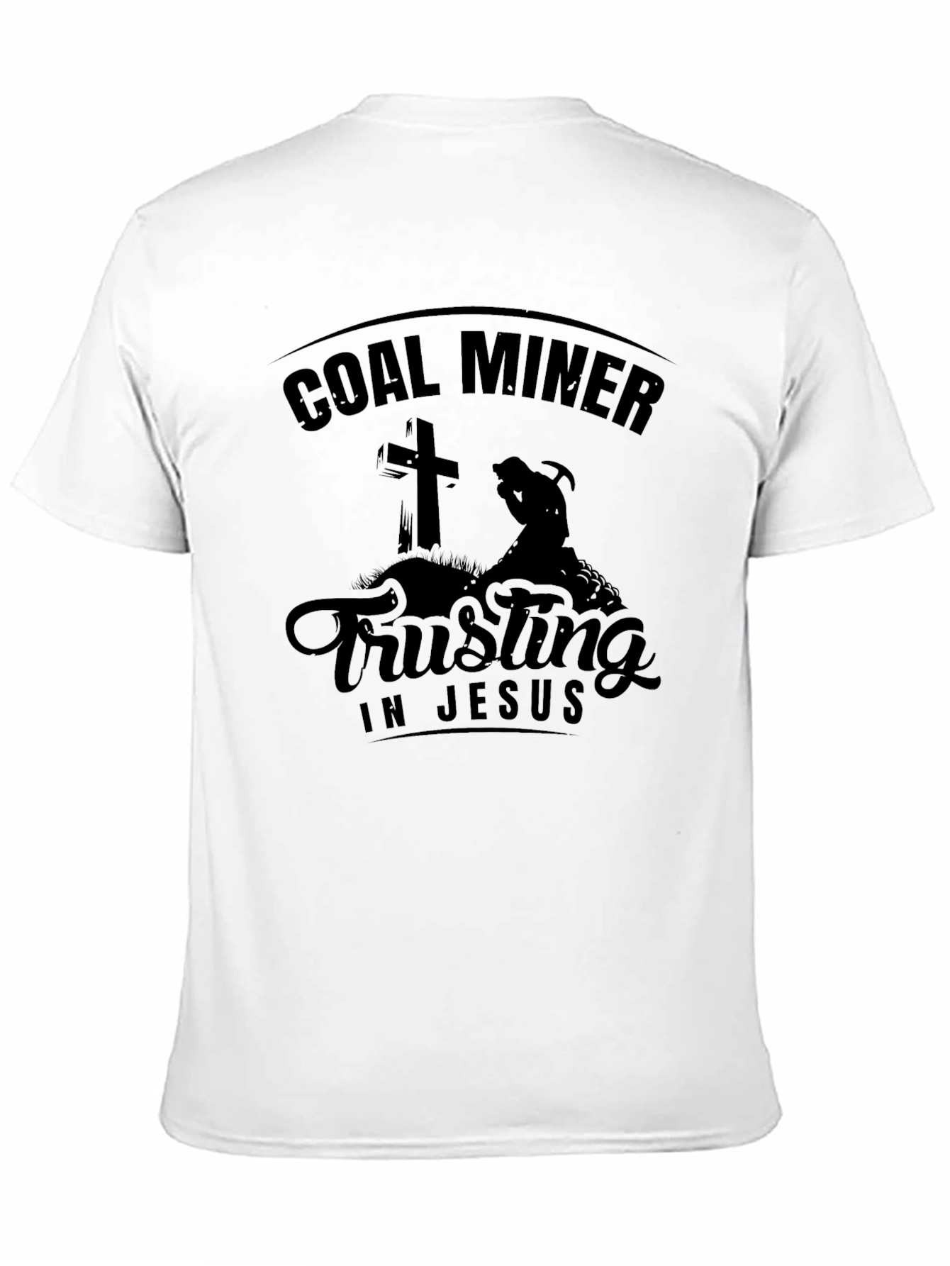 Camiseta Negra: Minero del Carbón - Confía en Jesús