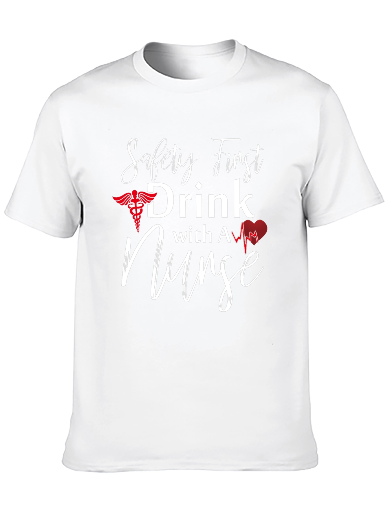 Camiseta Negra: Safety First Drink With A Nurse