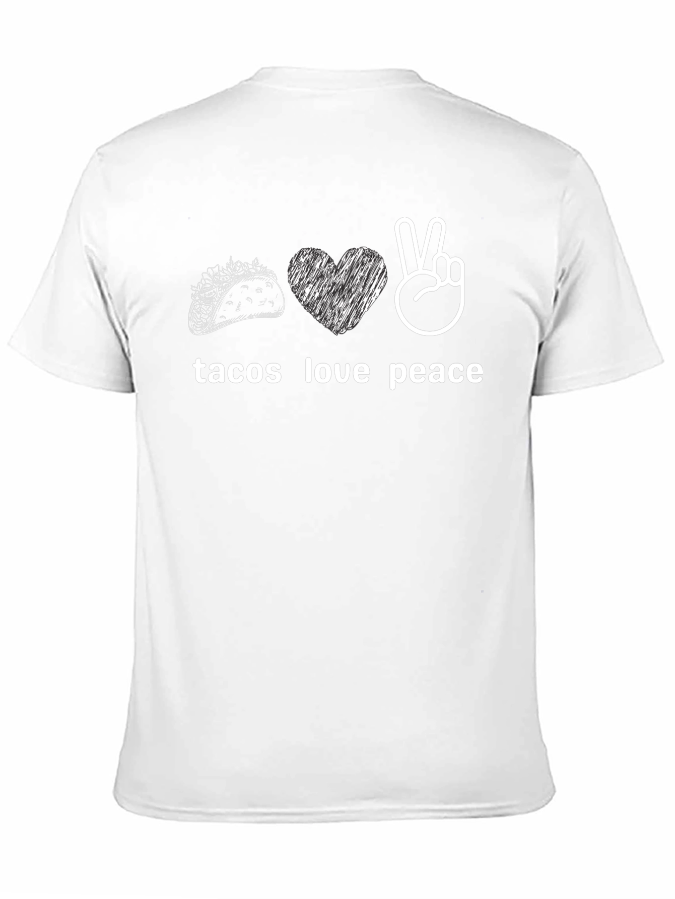 Camiseta Negra: Tacos Amor y Paz
