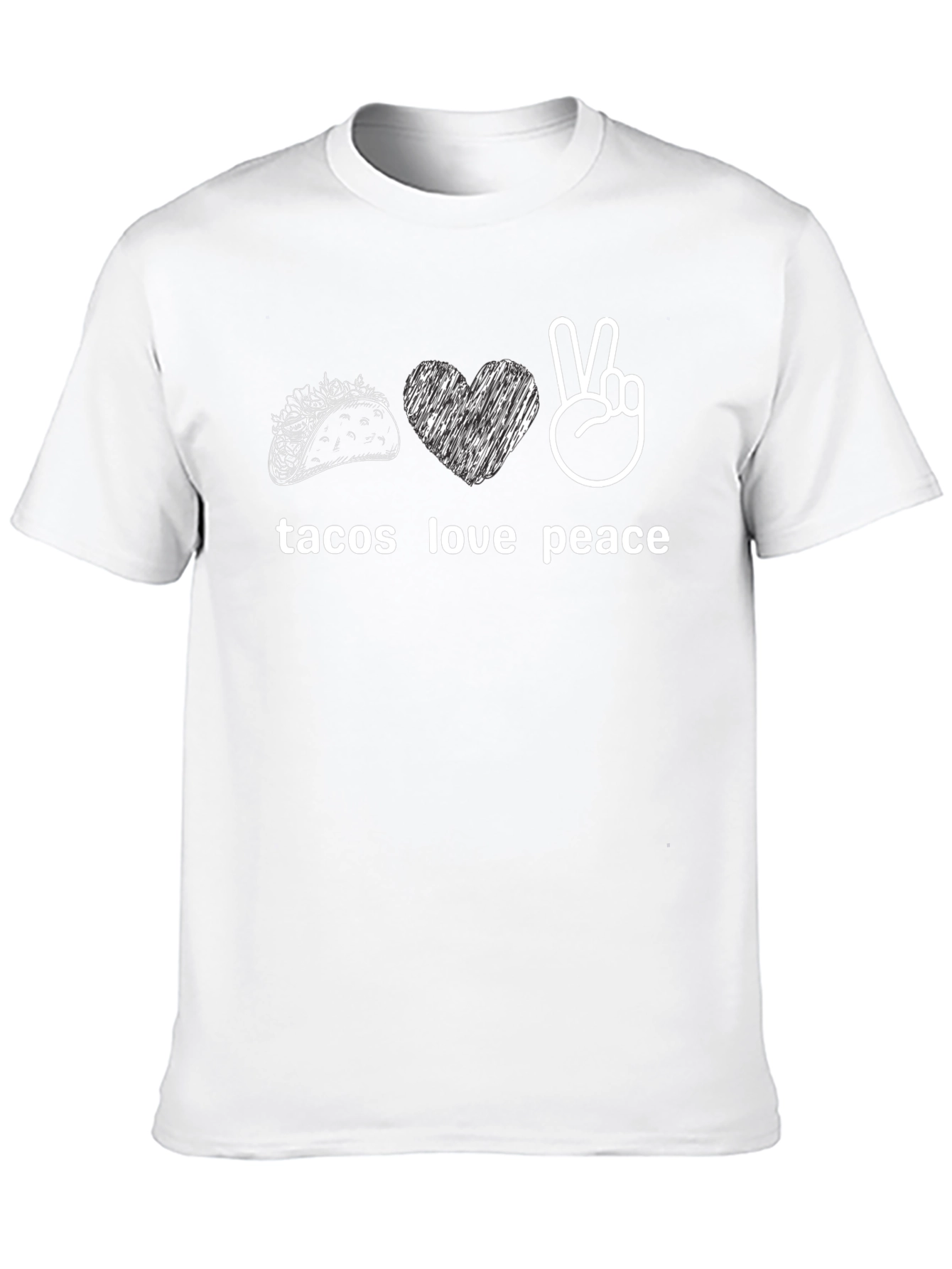 Camiseta Negra: Tacos Amor y Paz