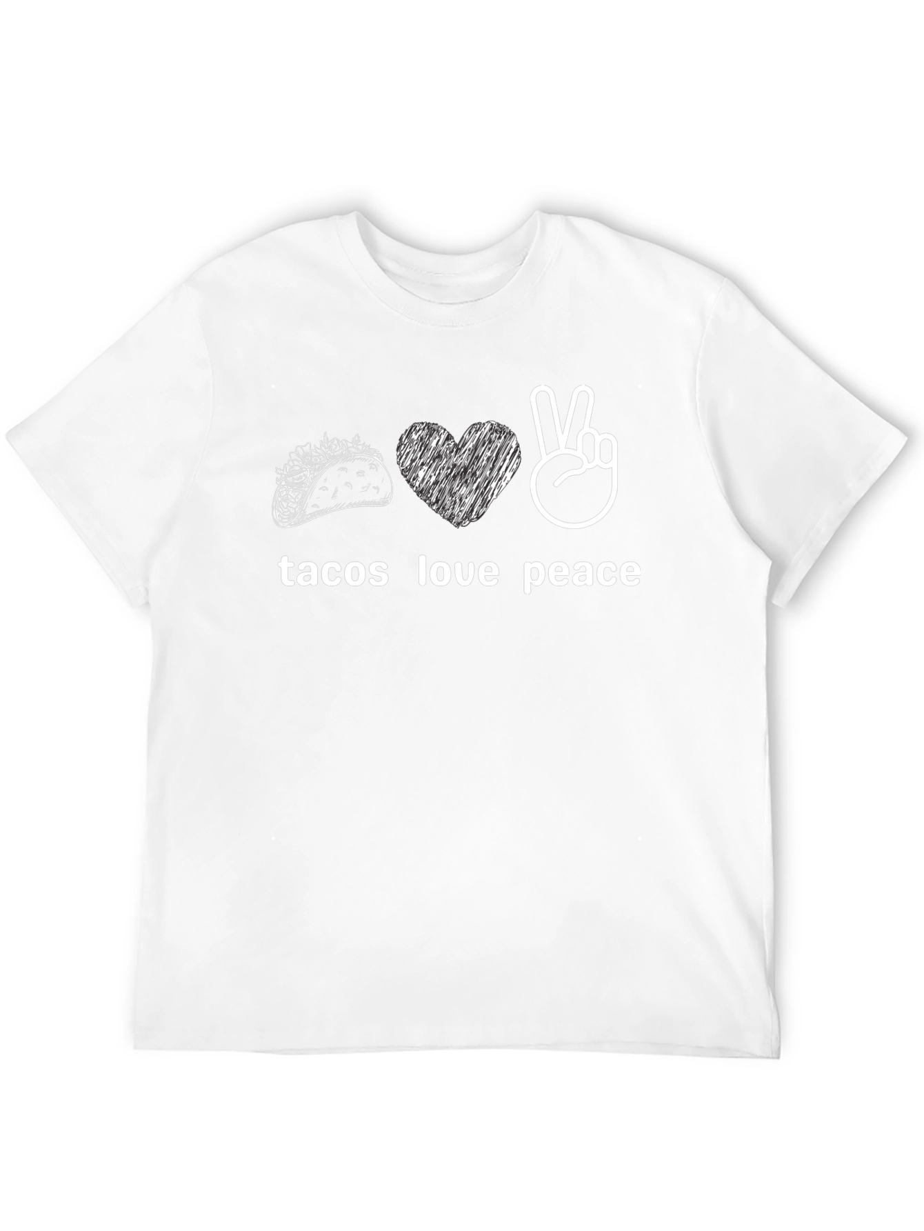 Camiseta Negra: Tacos Amor y Paz