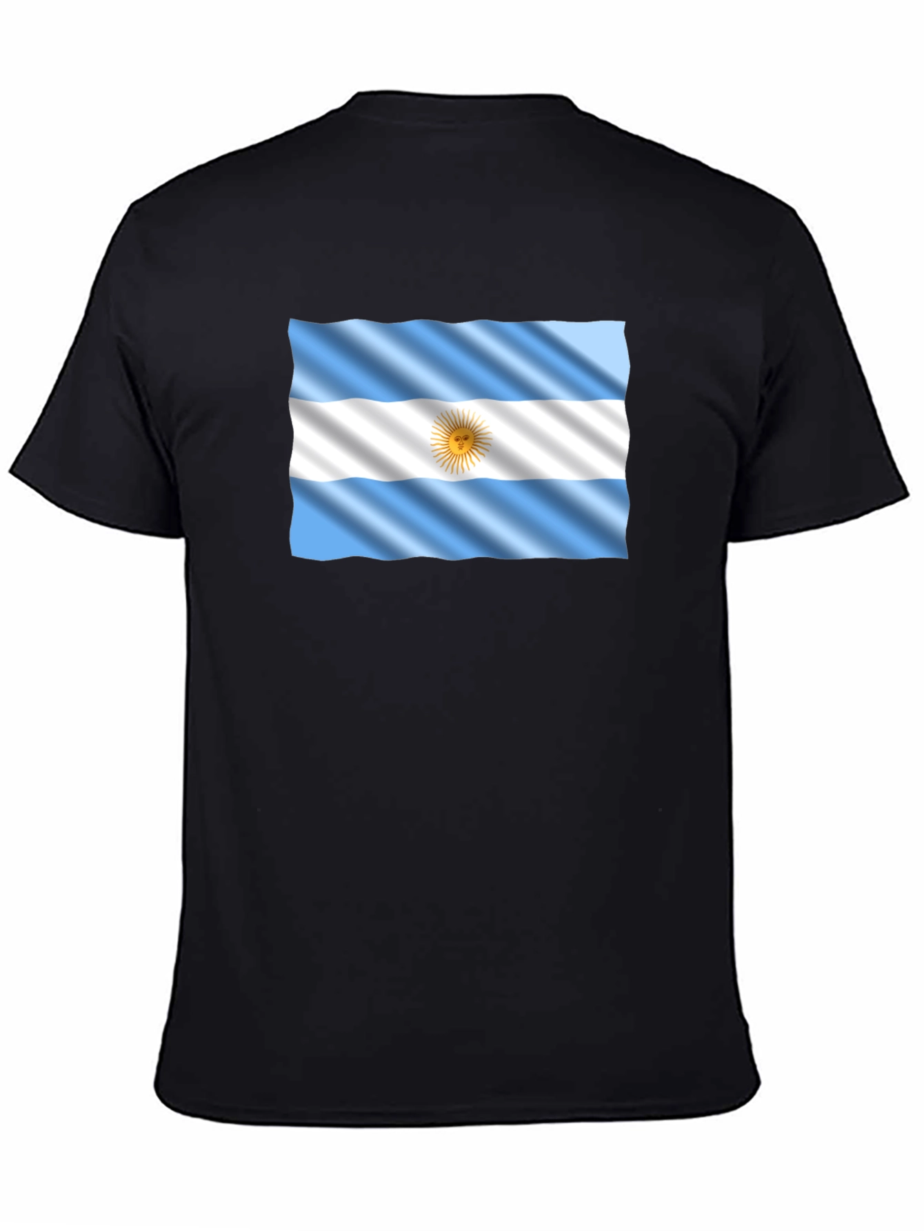 Camiseta Negra con Bandera Argentina