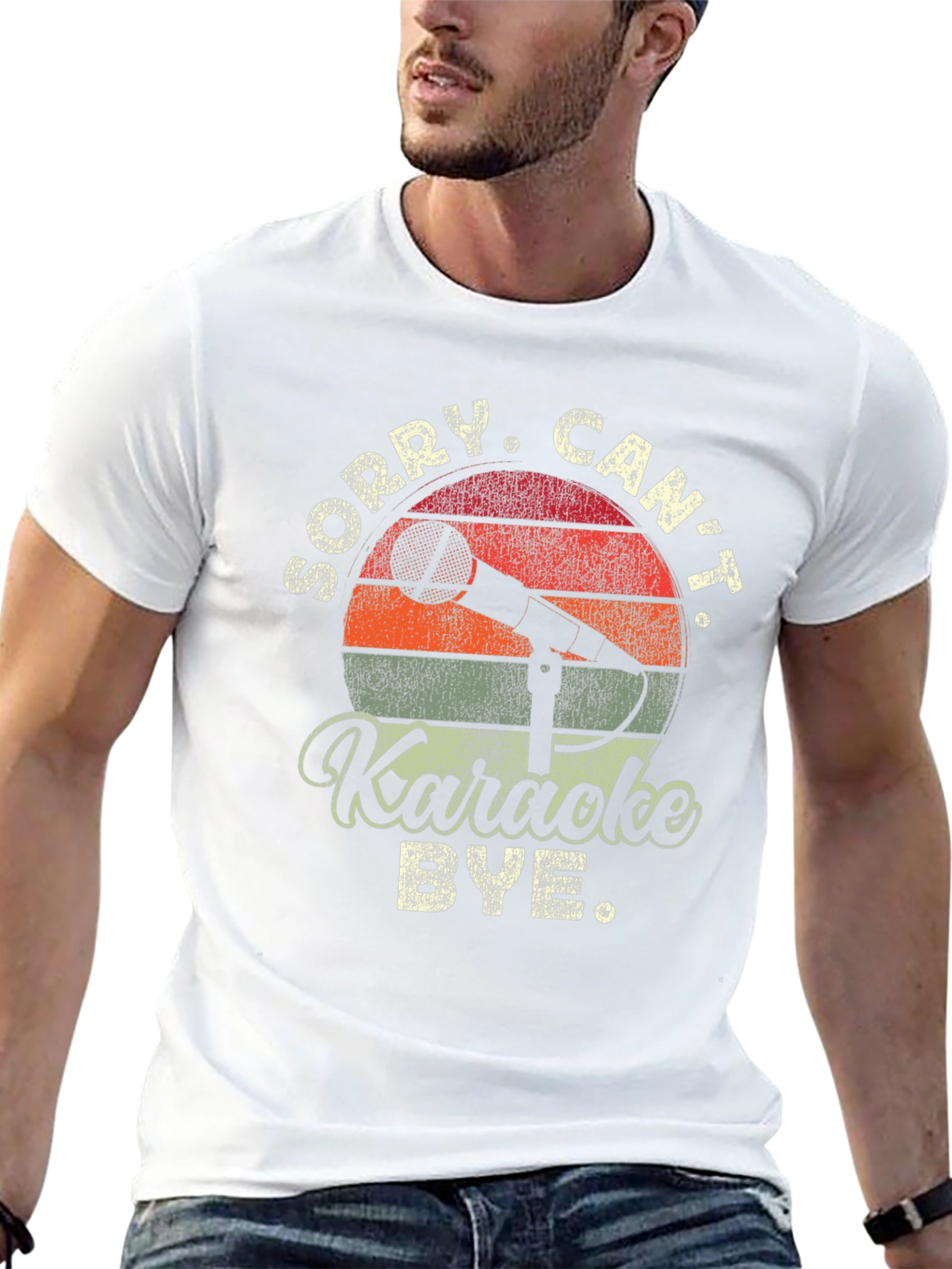 Camiseta Negra Divertida con Diseño Karaoke