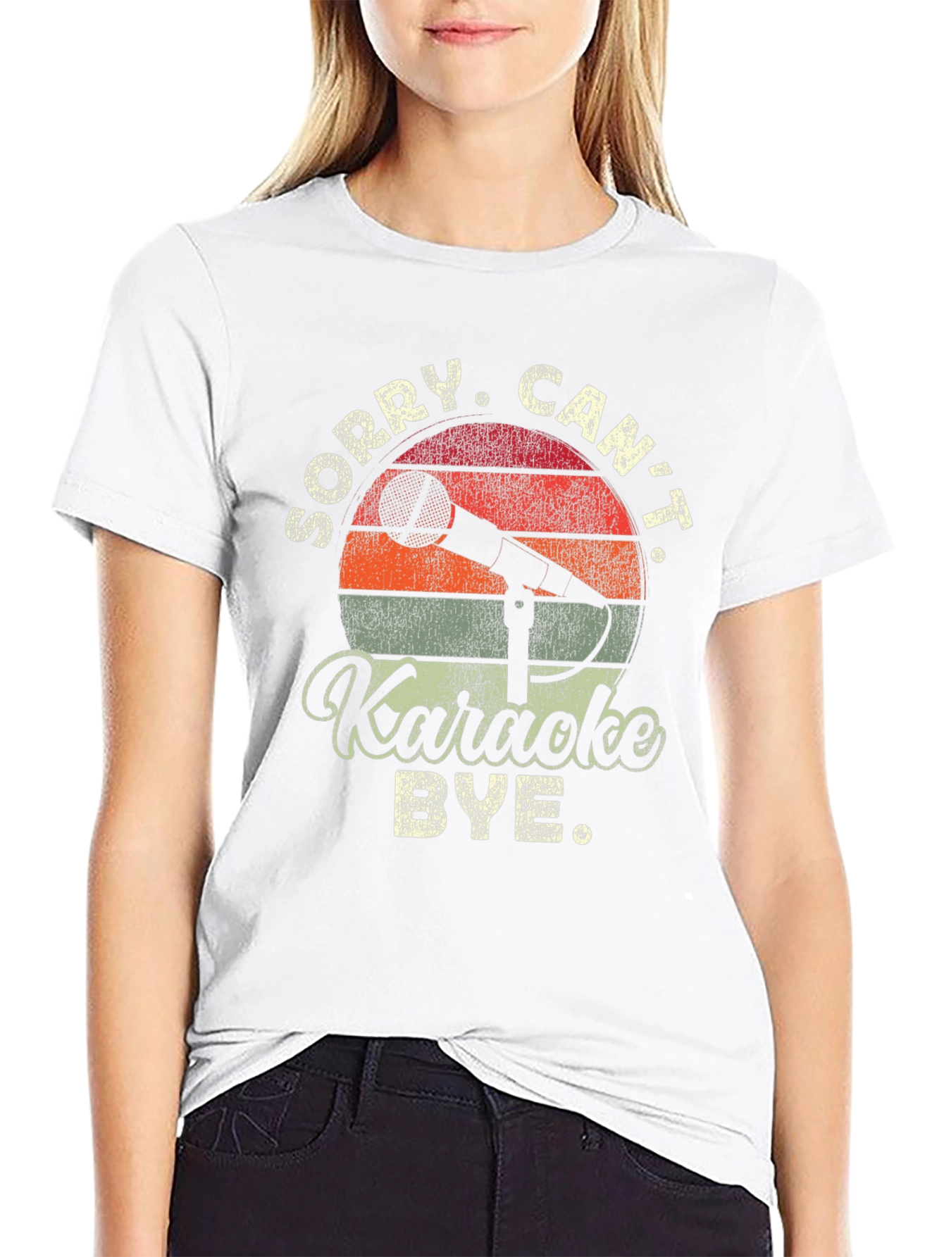 Camiseta Negra Divertida con Diseño Karaoke