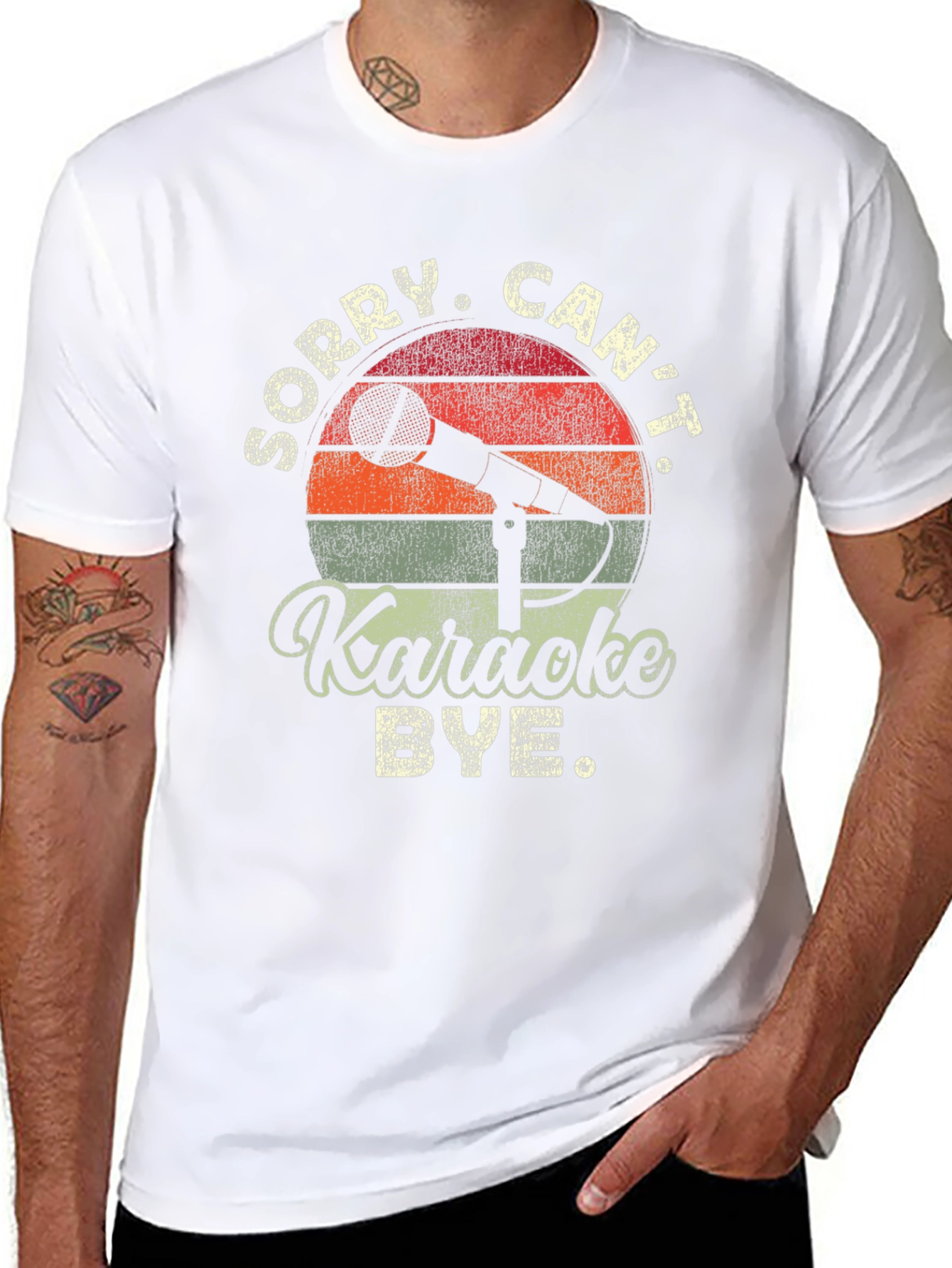 Camiseta Negra Divertida con Diseño Karaoke