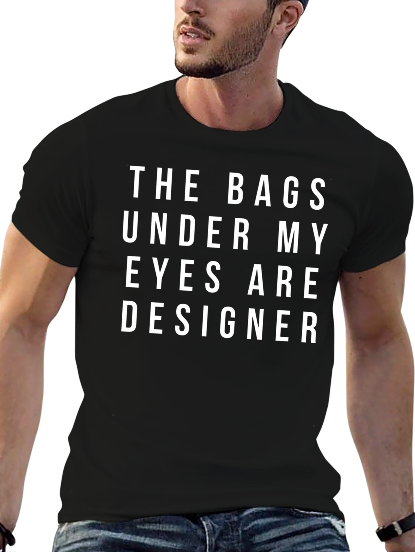 Camiseta Negra: Bolsas Bajo Mis Ojos Son de Diseño