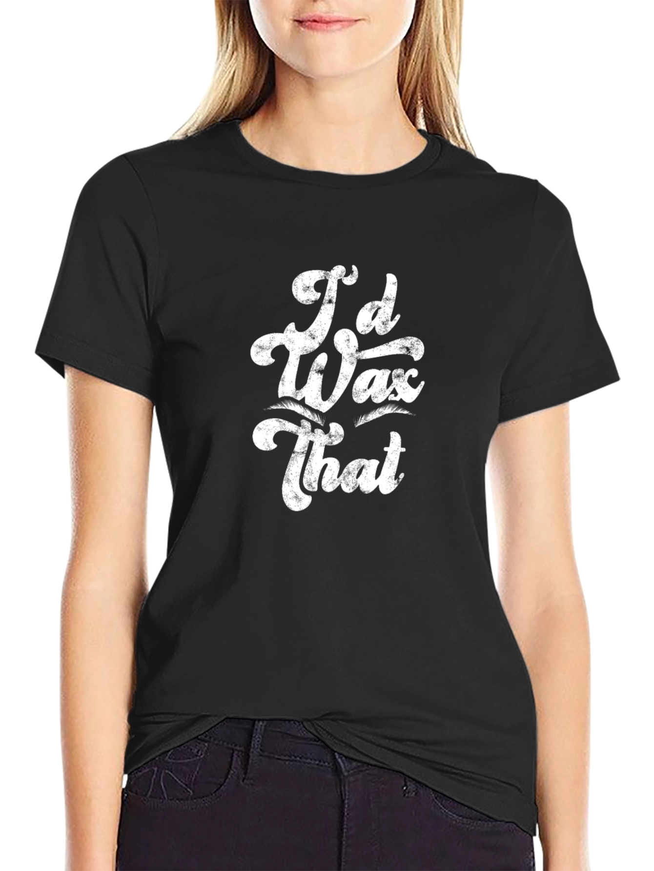 Camiseta Negra con Diseño Humorístico Id Wax That