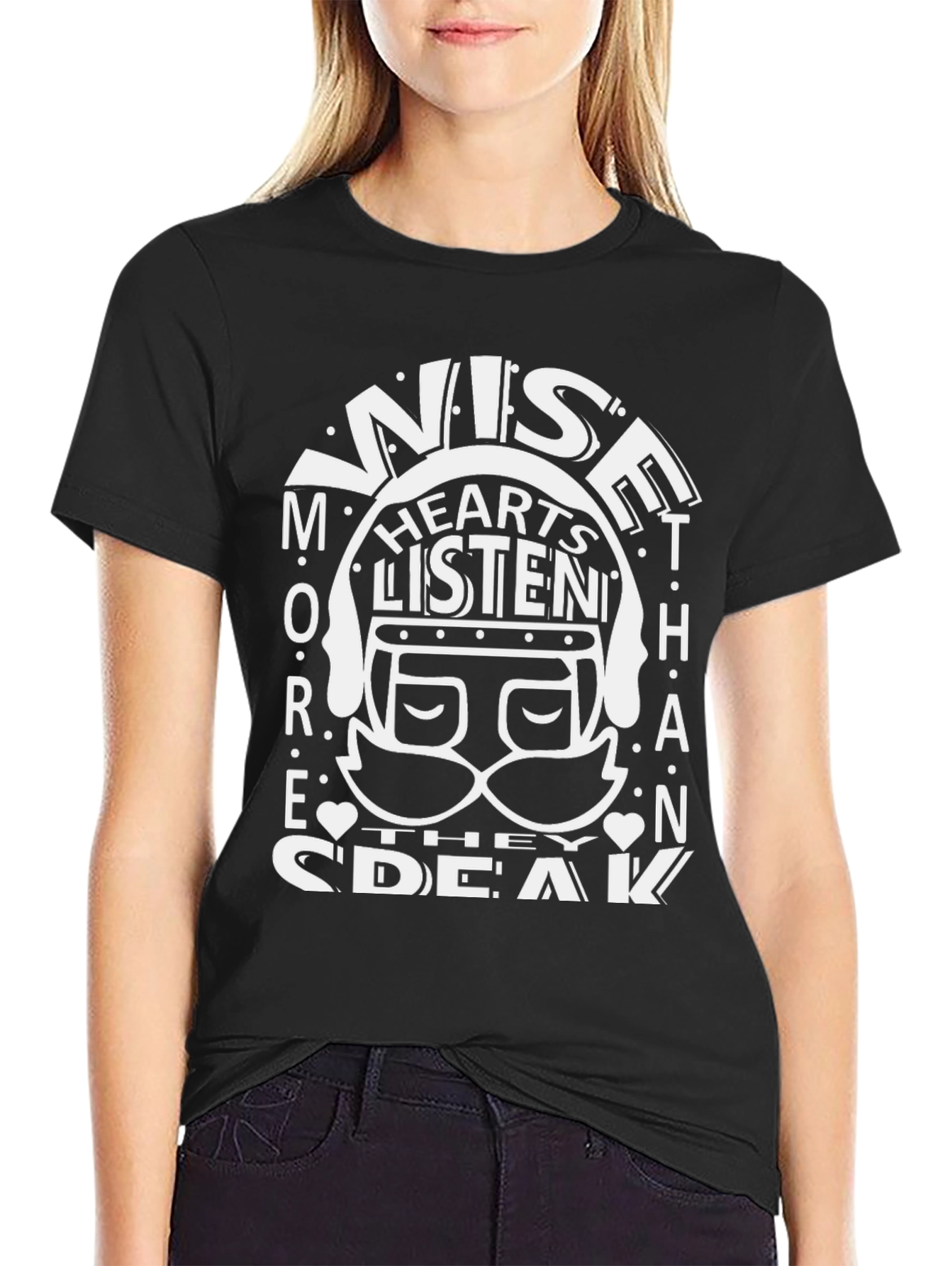 Camiseta Negra: Sabios Escuchan Más