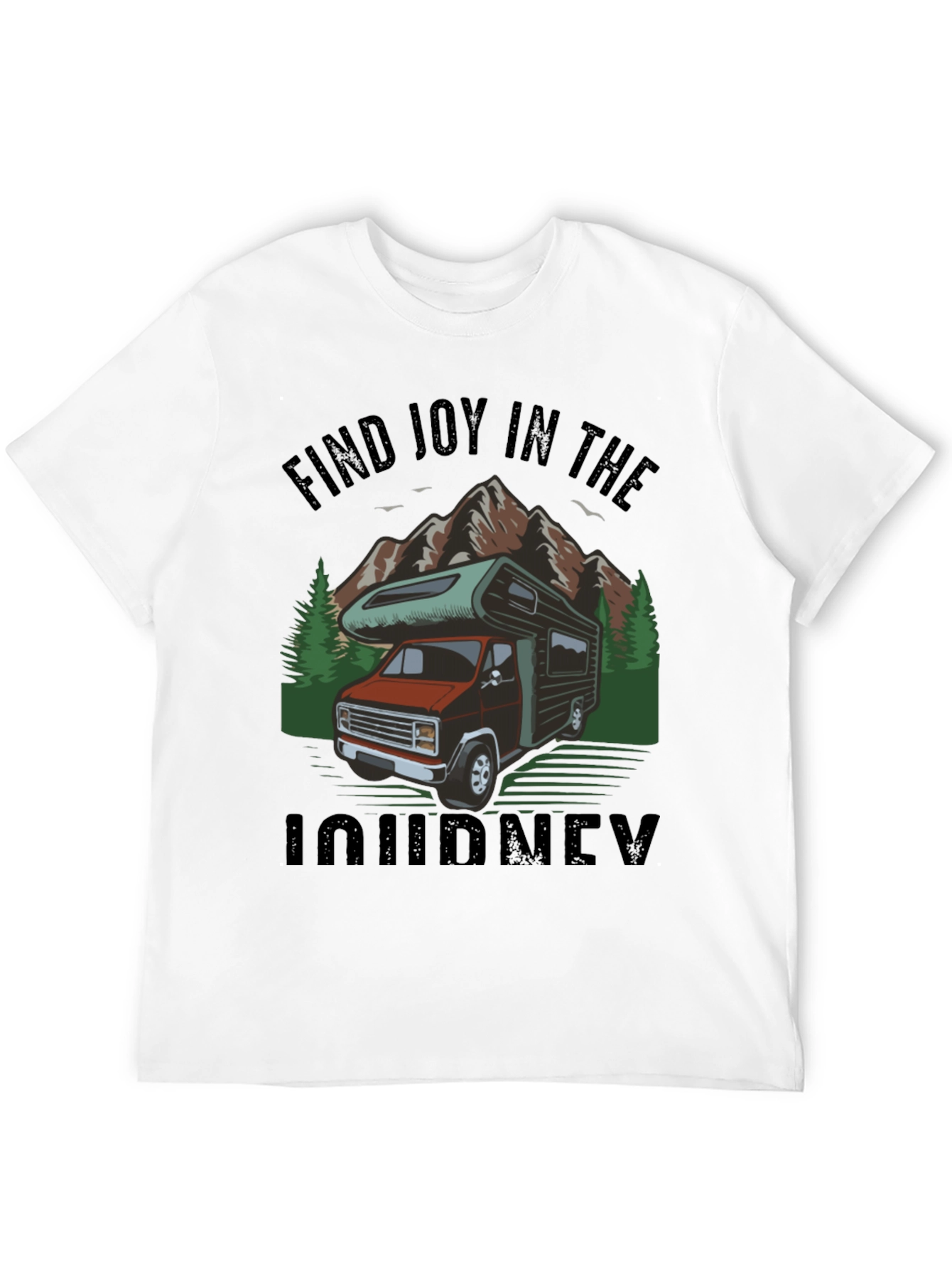Camiseta Negra Encuentra Alegría en el Viaje