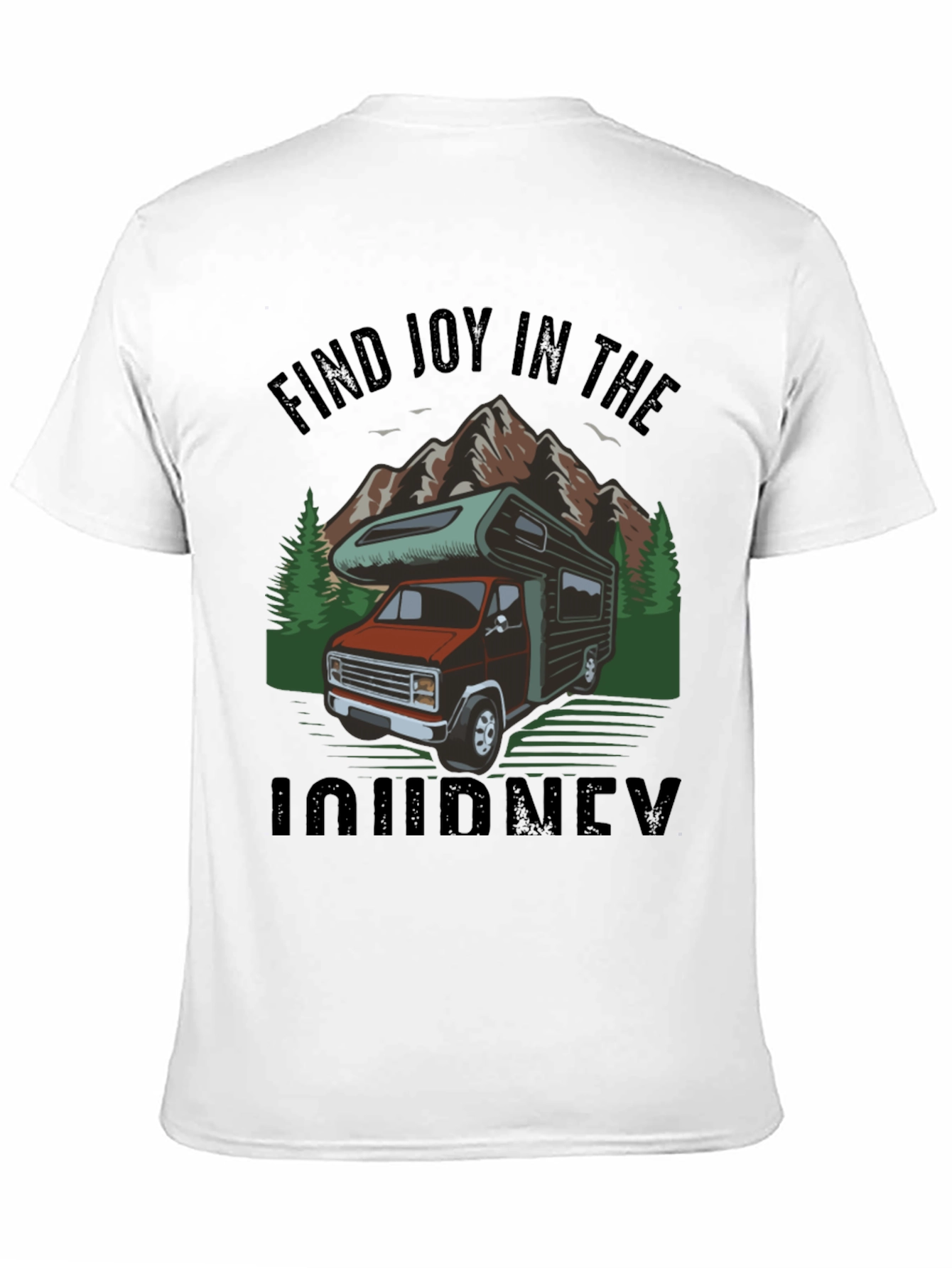 Camiseta Negra Encuentra Alegría en el Viaje
