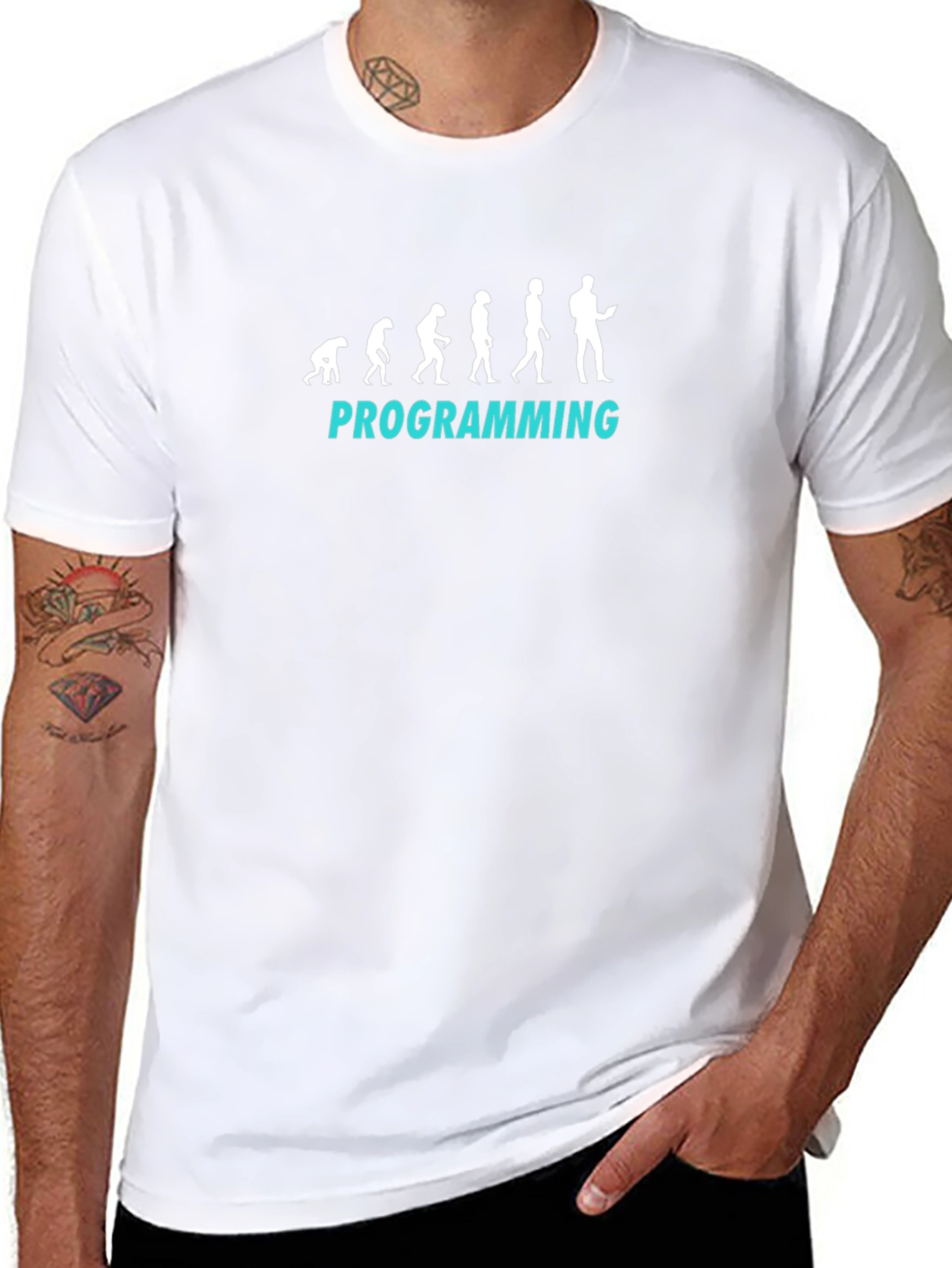 Camiseta Negra Evolución Programación Hombre