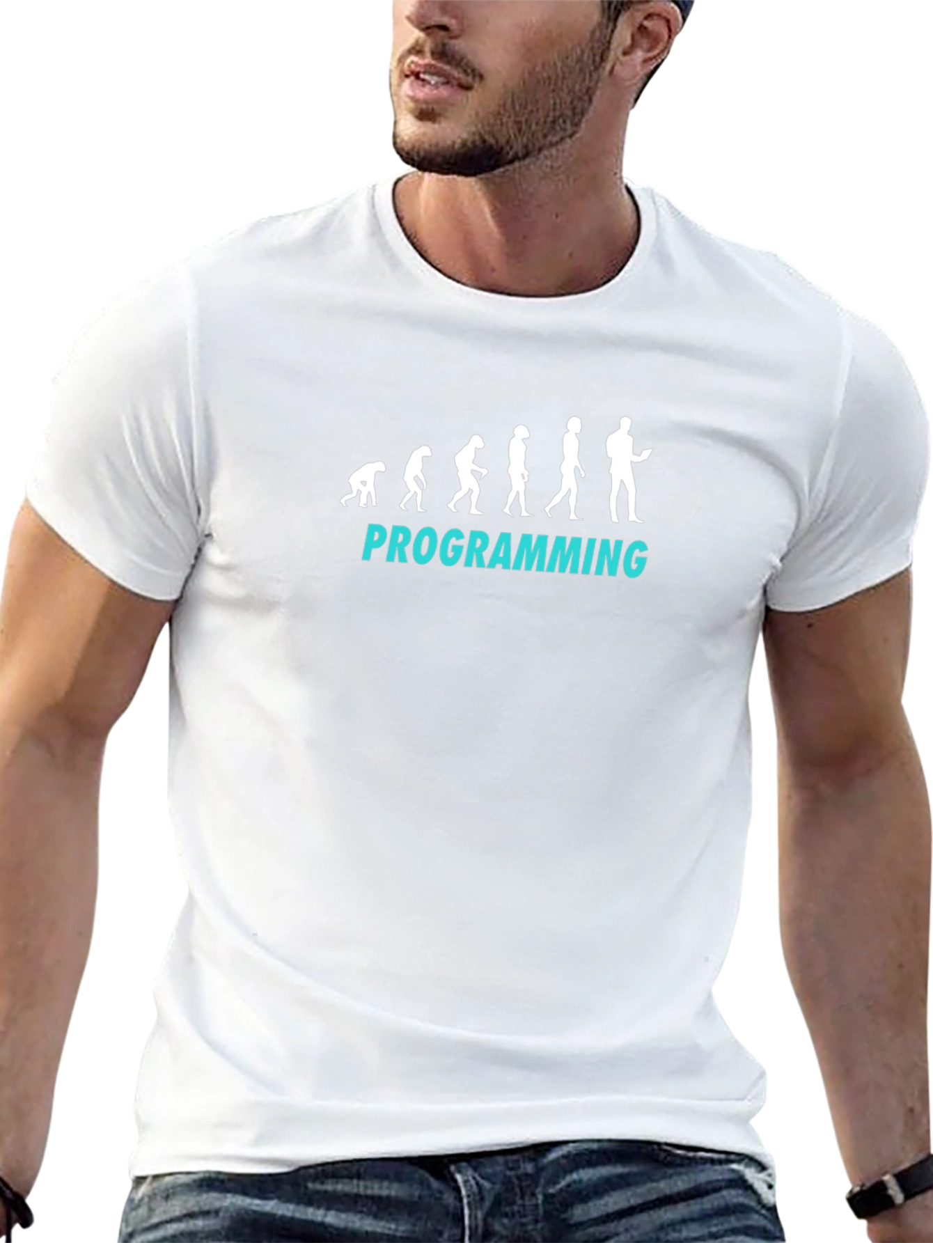 Camiseta Negra Evolución Programación Hombre