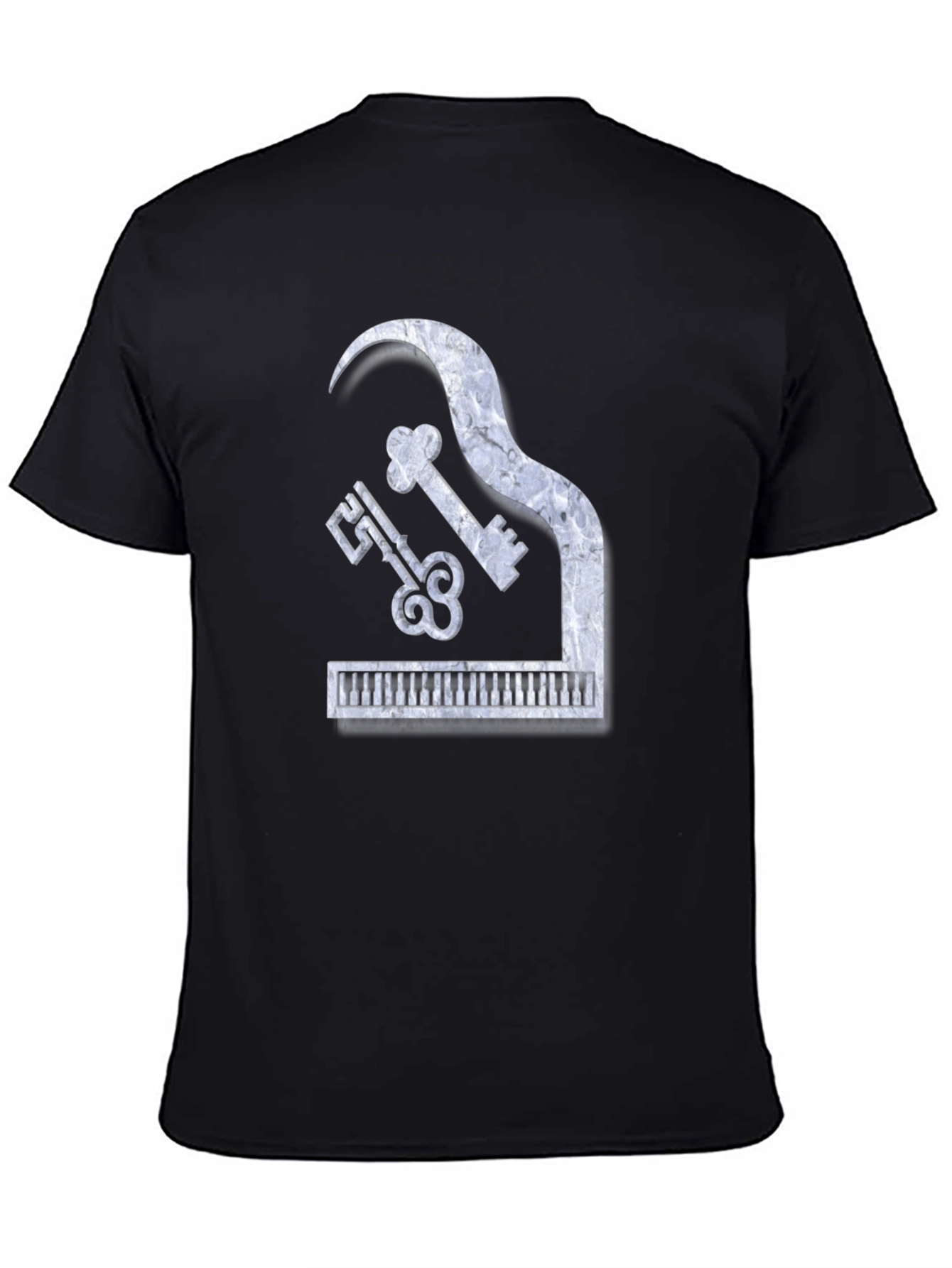 Camiseta Negra Piano Keys Diseño Único